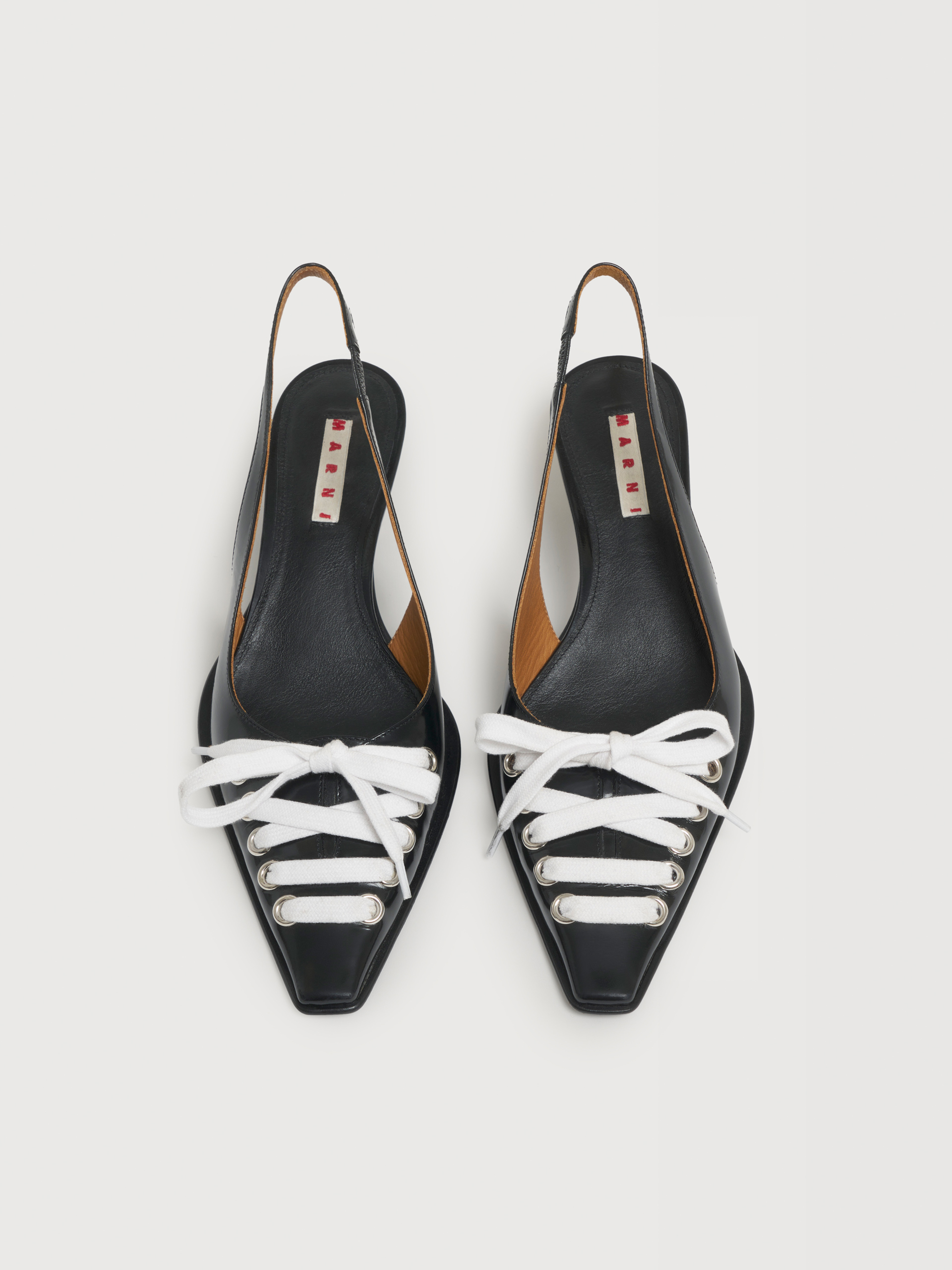 Slingback stringato in pelle marrone scuro - D&eacute;collet&eacute; - Image 4