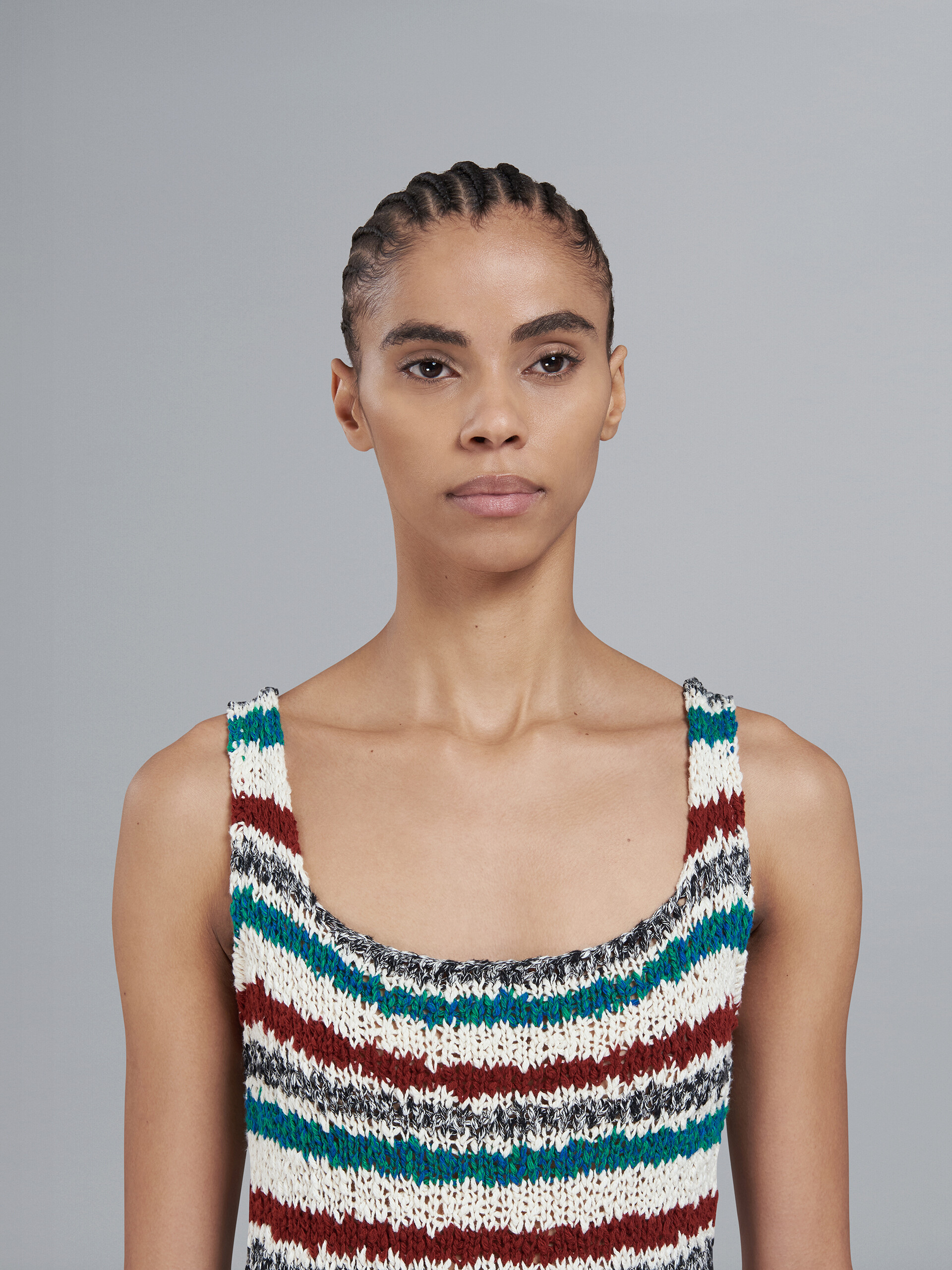 Striped cotton knit dress - Dresses - Image 4