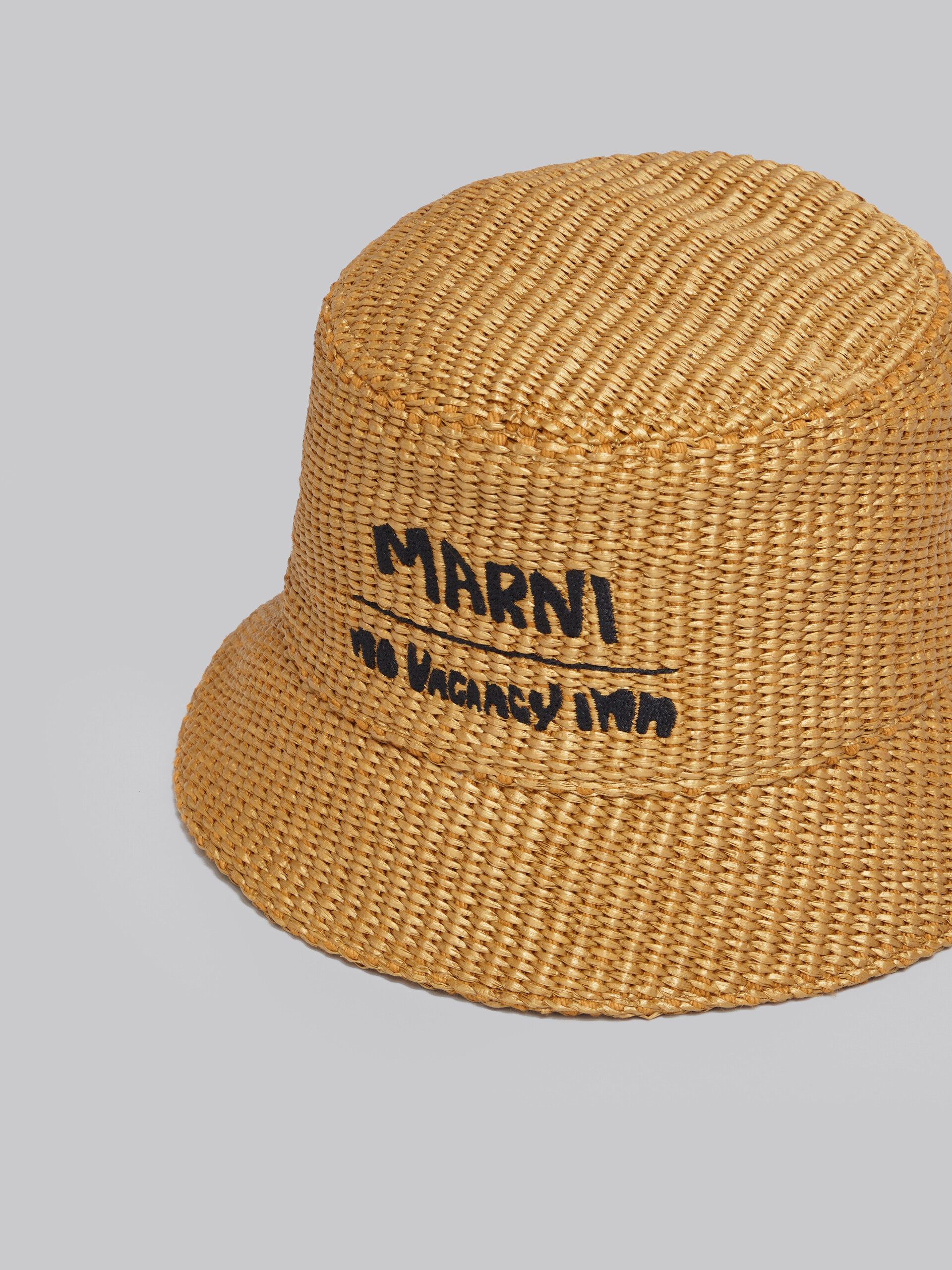 Marni x No Vacancy Inn - Caramel hat in raffia fabric - Hats - Image 4