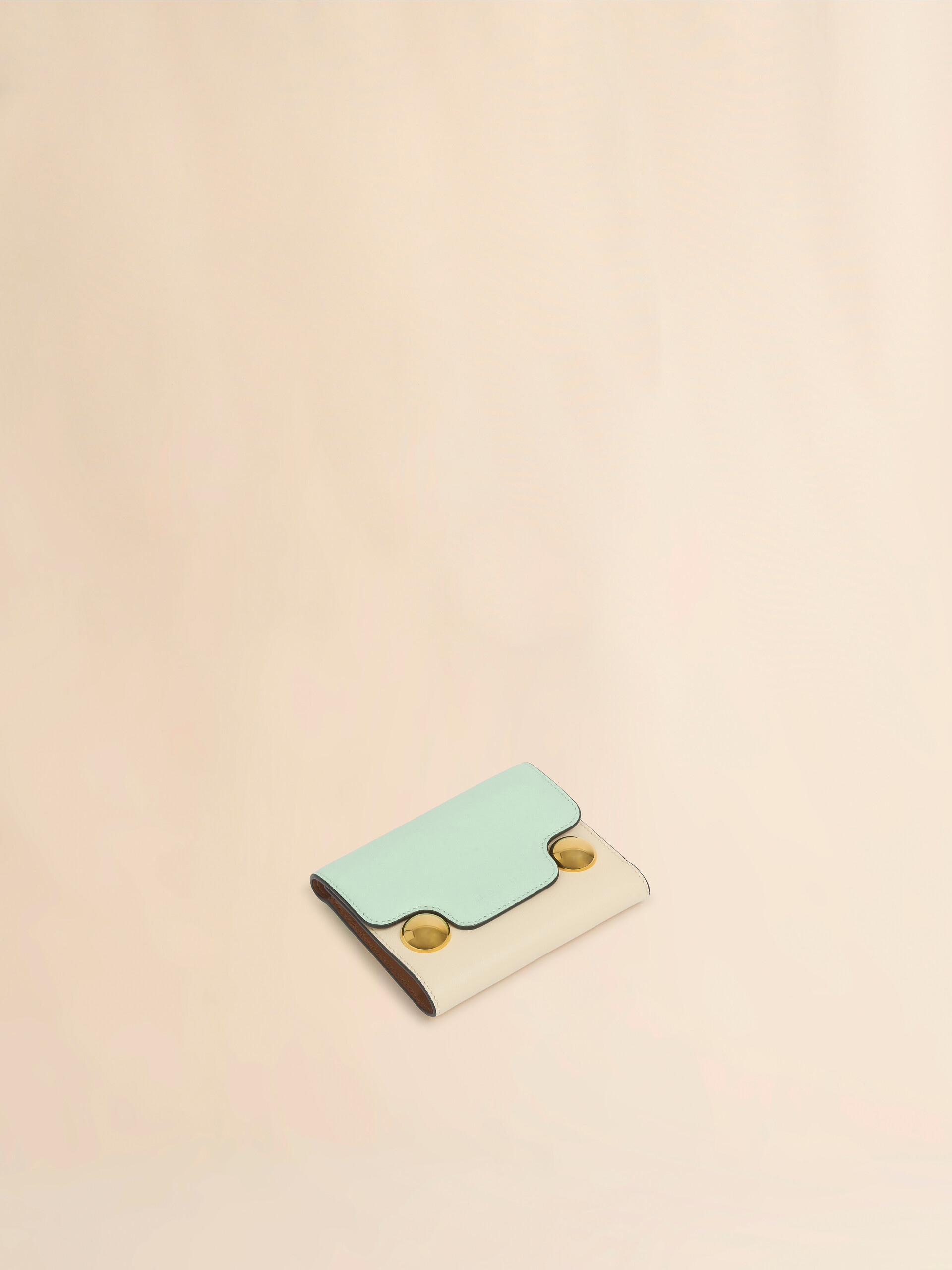 Portefeuille Trunkaroo à trois volets en cuir bleu et beige - Portefeuilles - Image 4