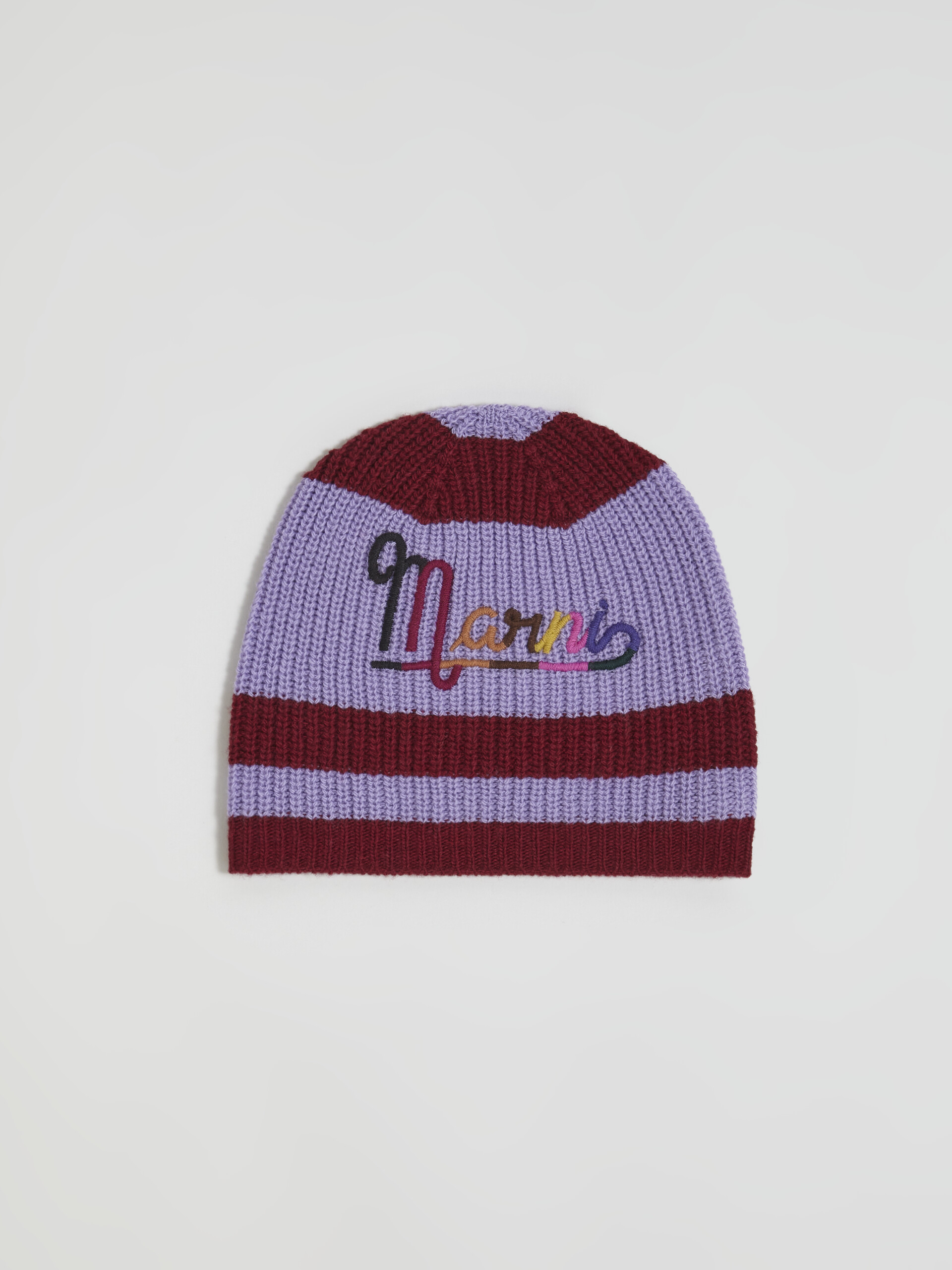 Burgunderrote und violette Shetland-Mütze - Hüte - Image 1