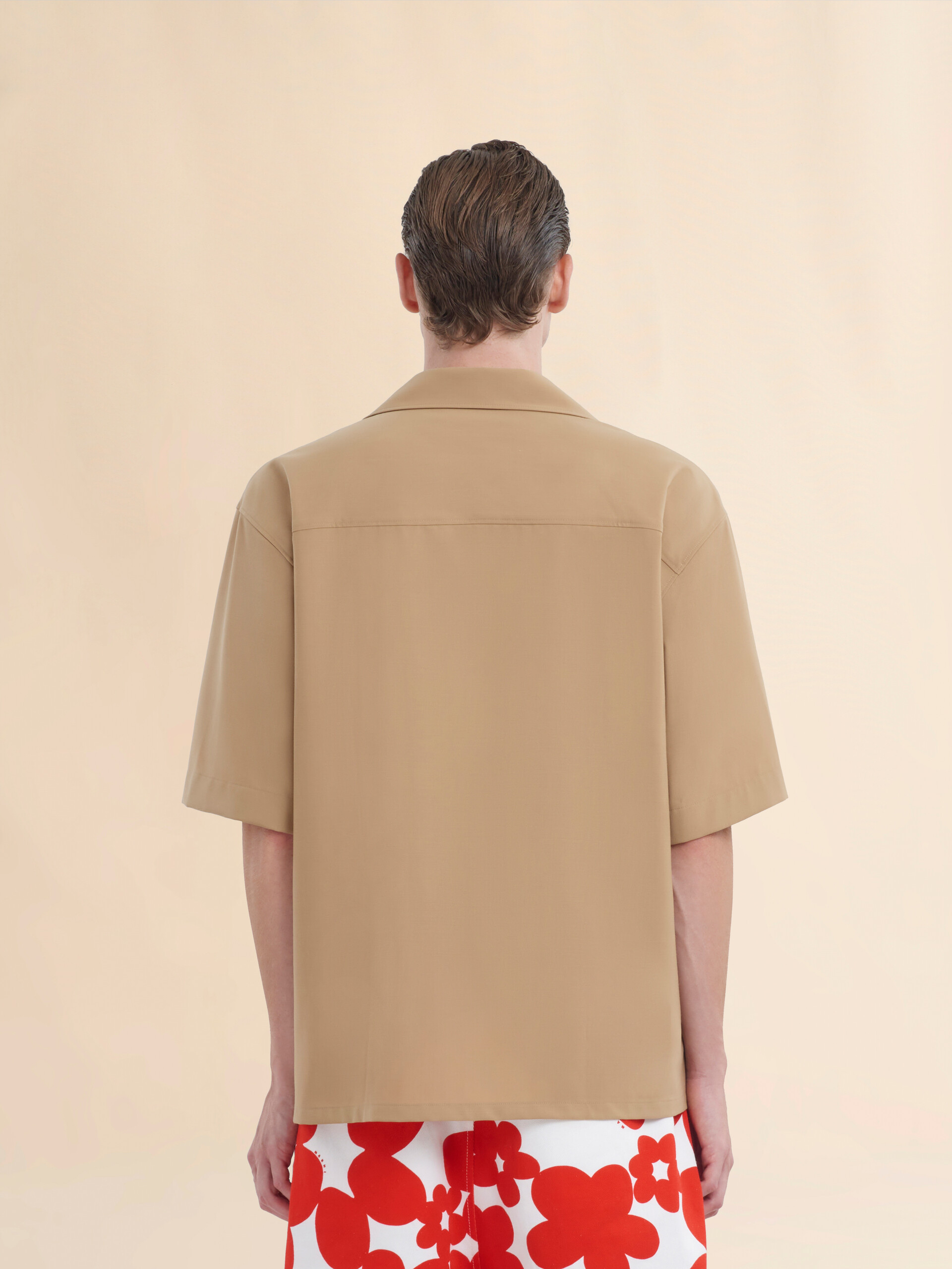 ブラック ウール混ボウリングシャツ、マルニシンボル入り - シャツ - Image 3