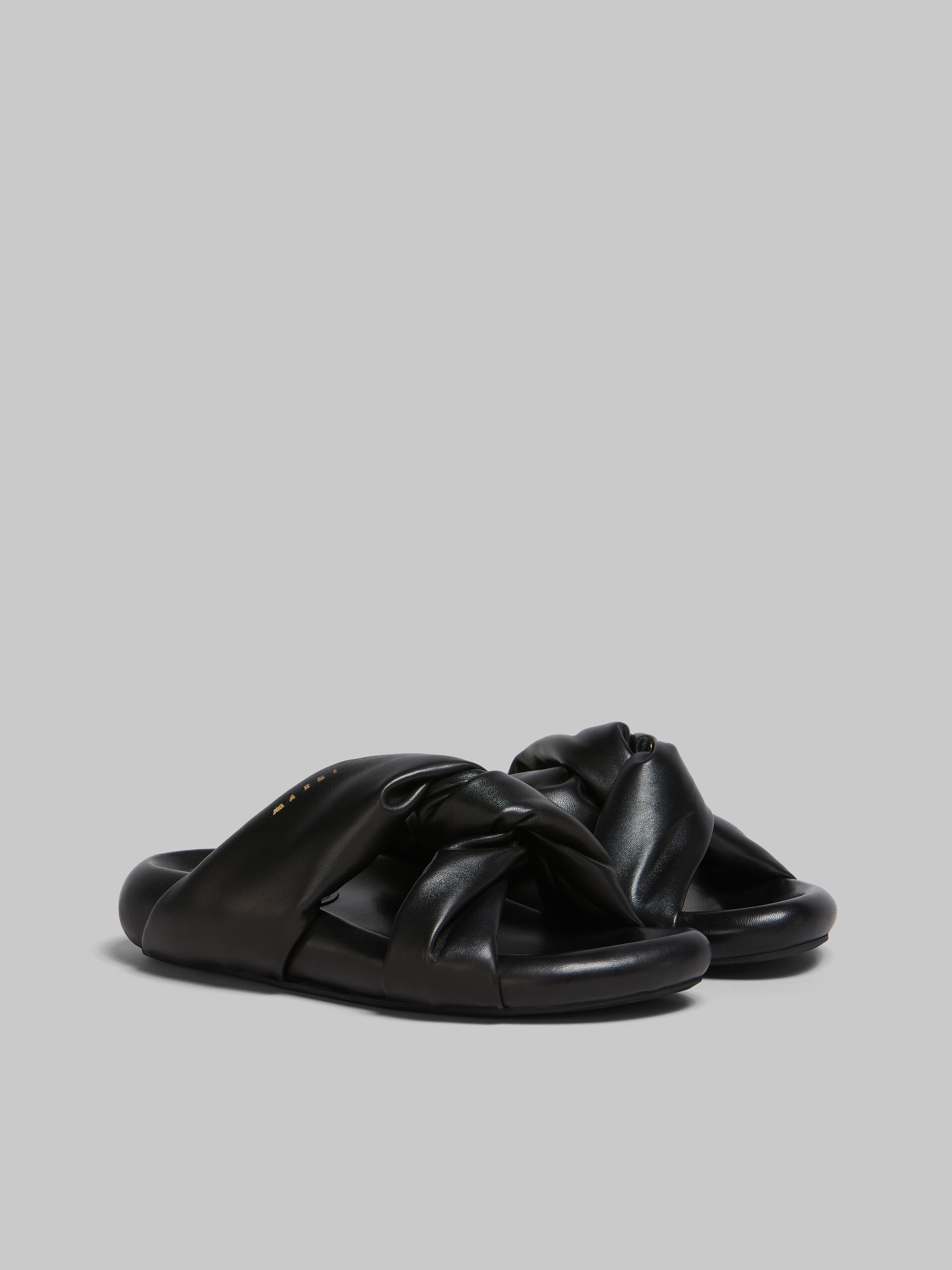 Black twisted leather Bubble sandal - Sandals - Image 2