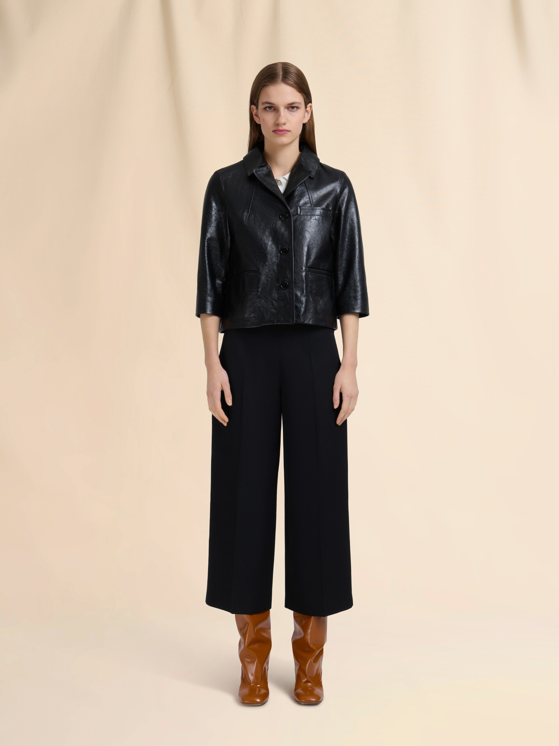 Black shiny leather jacket - Jackets - Image 2