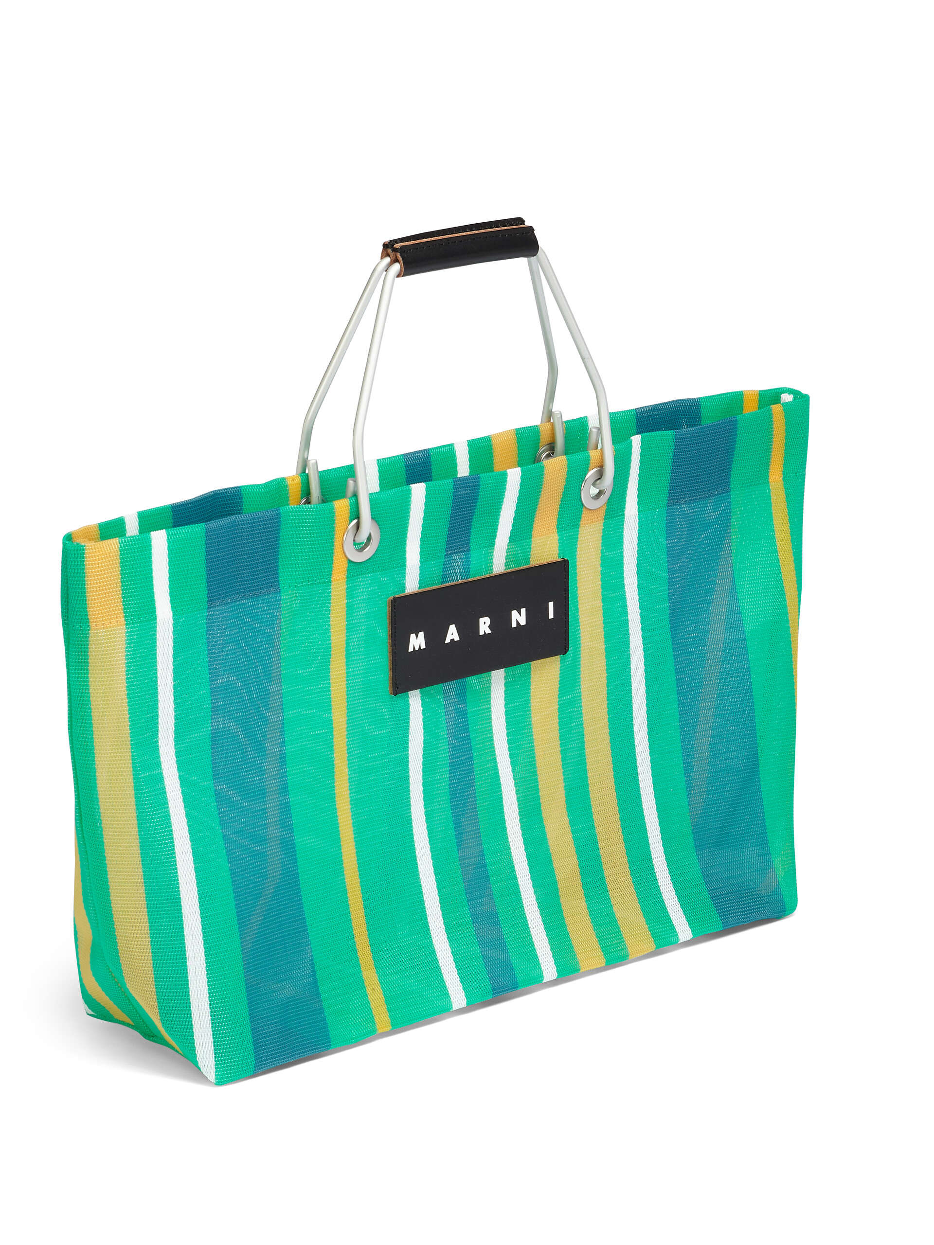 MARNI MARKET STRIPE MINI multicolor green bag - Shopping Bags - Image 4