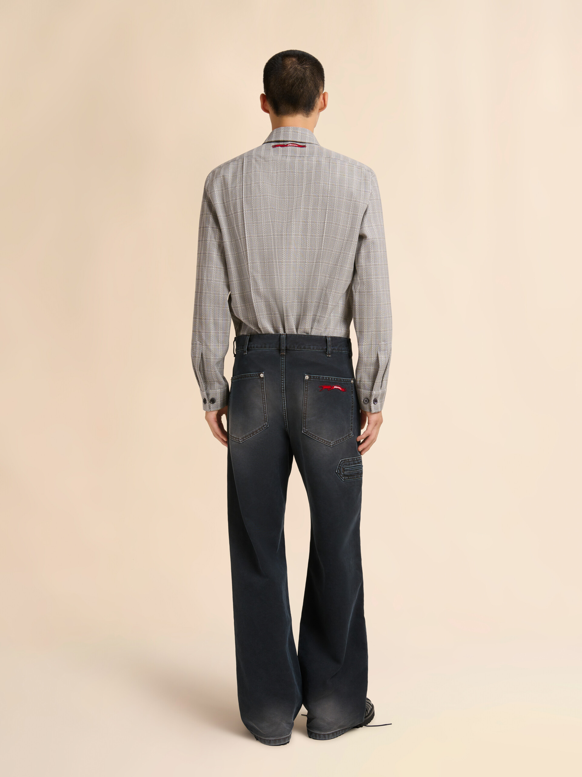 Black canvas trousers with Marni flag patch - Pants - Image 3