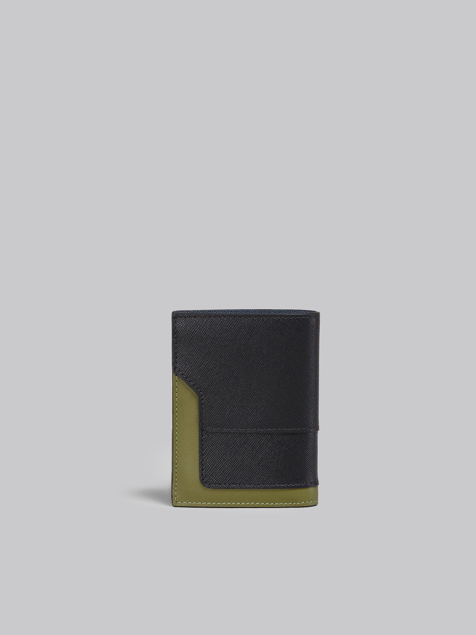 Black green and blue saffiano leather bi-fold wallet - Wallets - Image 3
