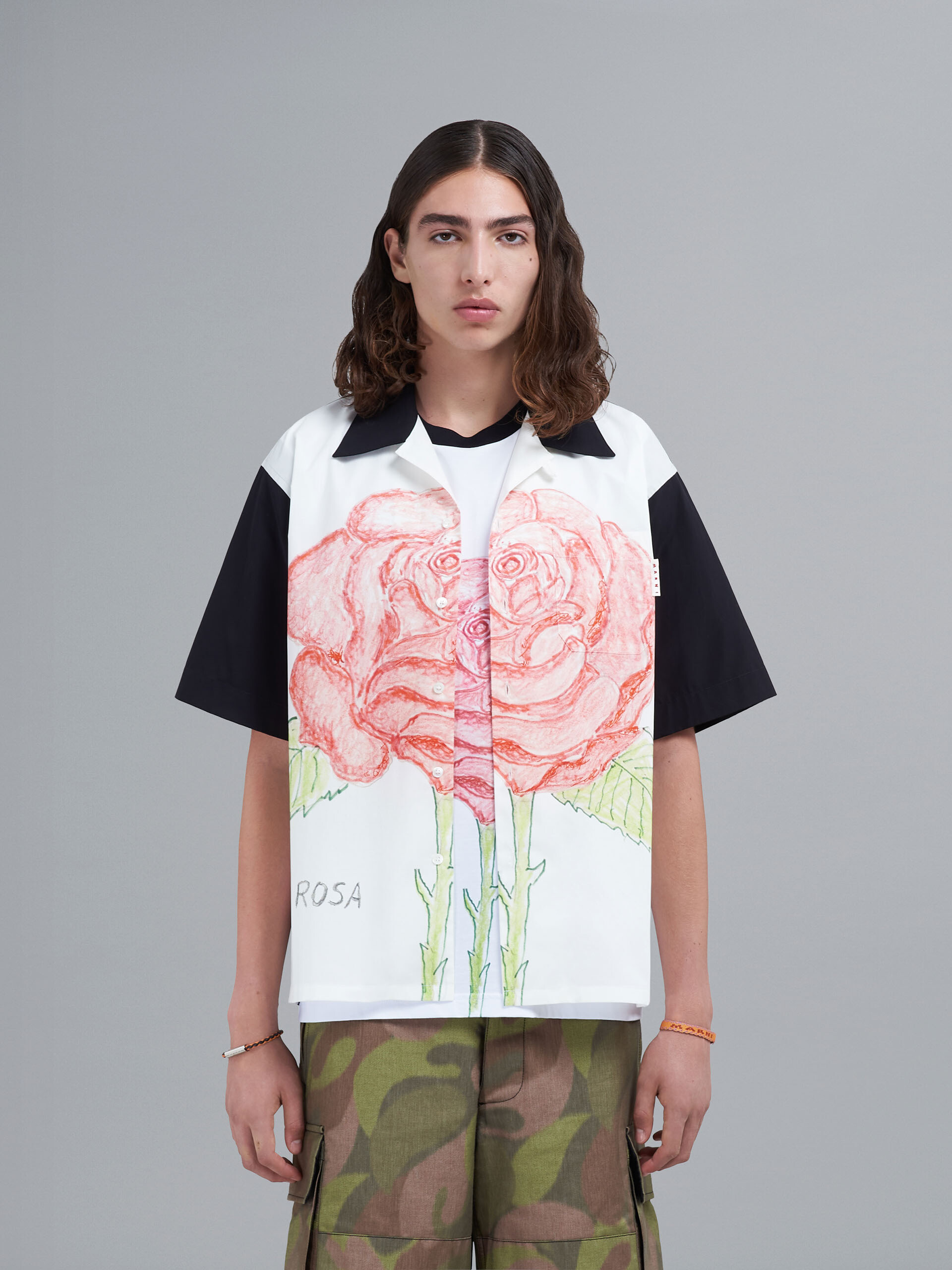 Bowlinghemd aus Popeline mit La-Rosa-Print - Hemden - Image 2