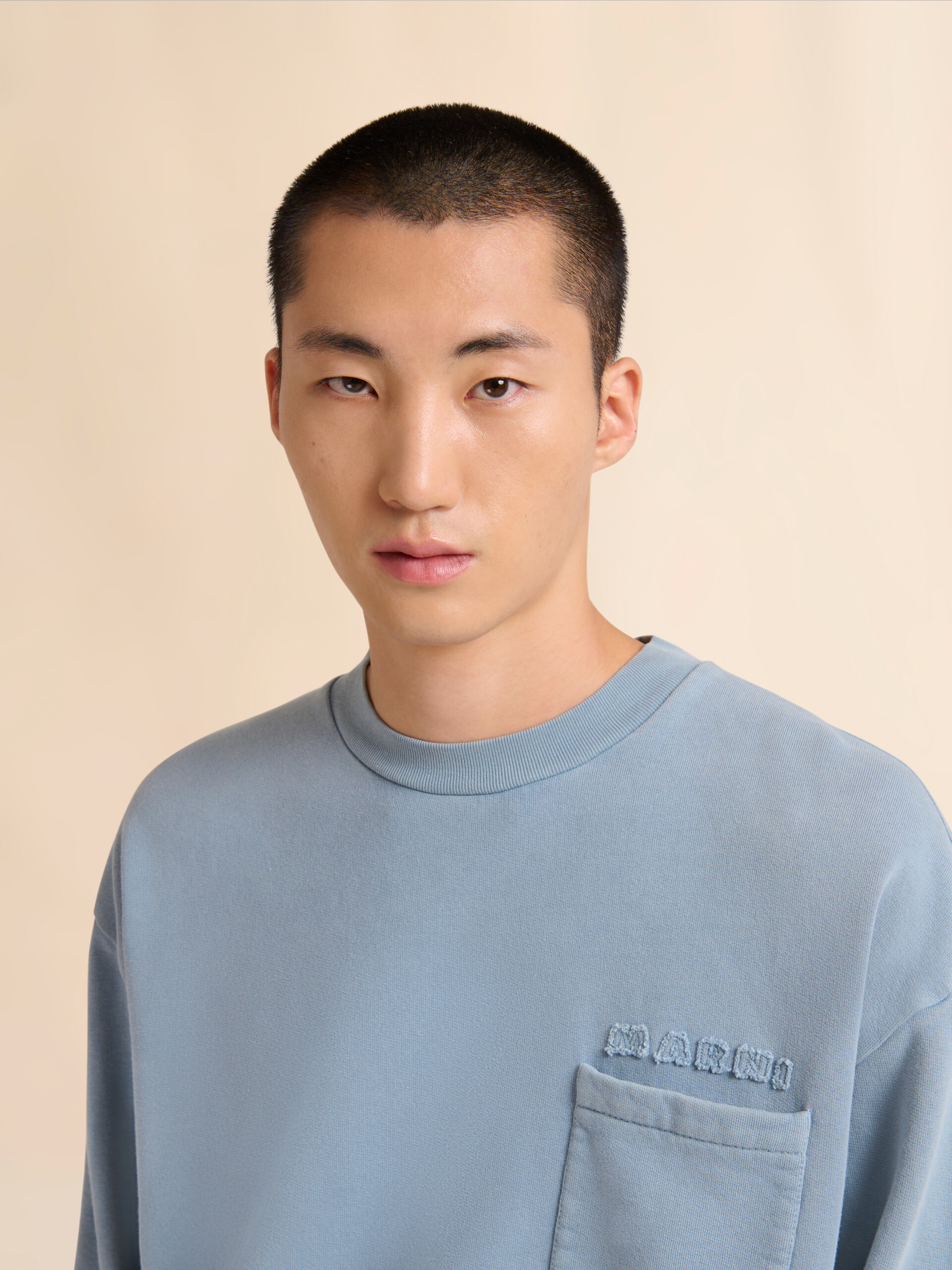 Blue cotton sweatshirt with Marni patches - Sweaters - Image 4