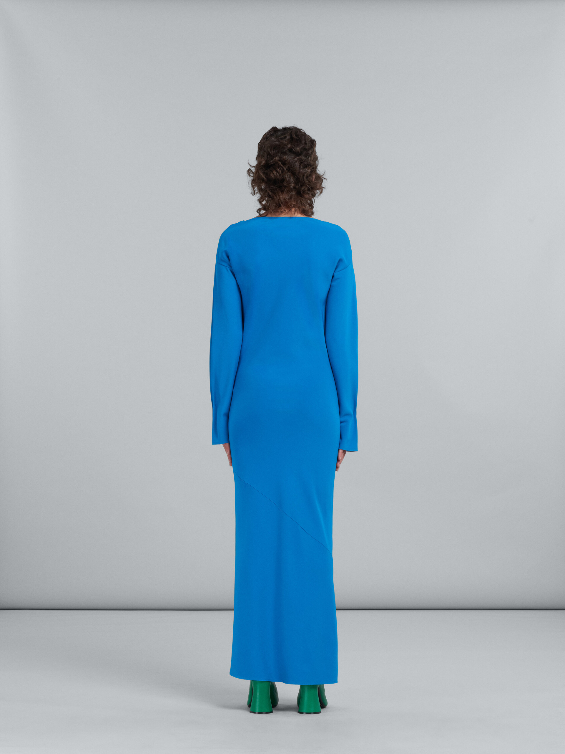 Blue stretch cady long dress - Dresses - Image 3
