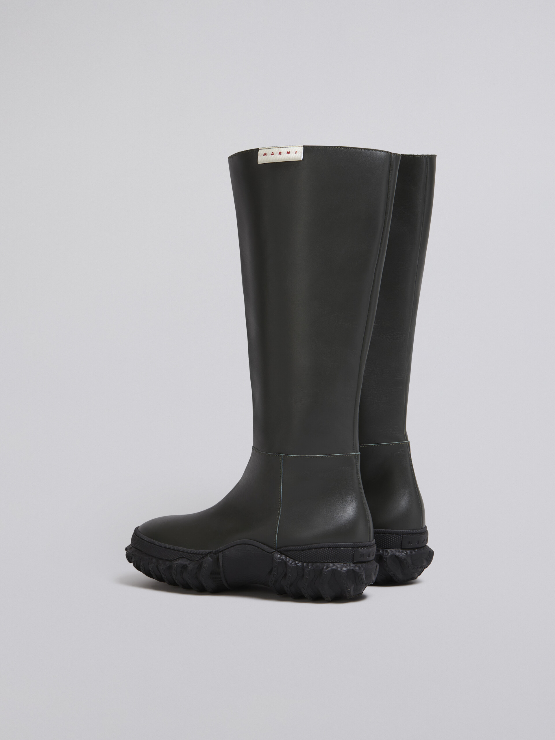 Smooth calfskin boot with wavy rubber sole - Boots - Image 3