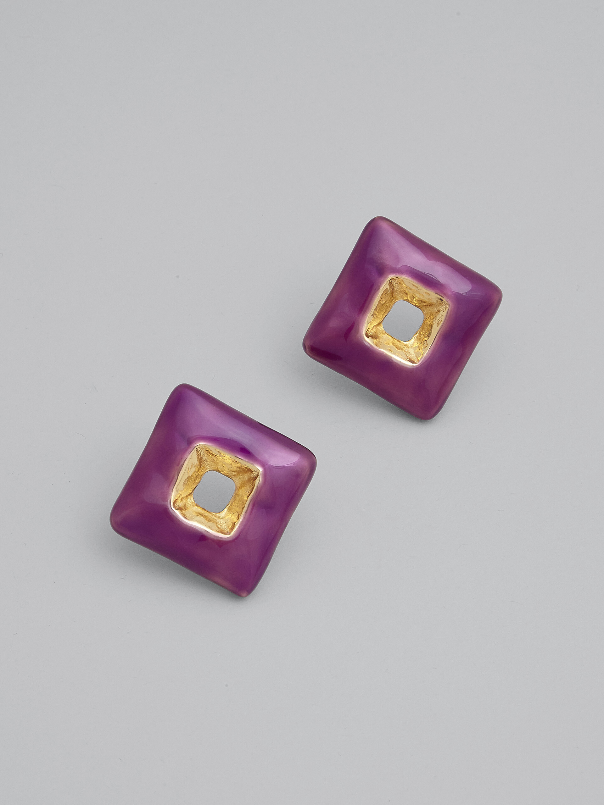 Boucles d'oreilles TRAPEZE violettes - Boucles d’oreilles - Image 4