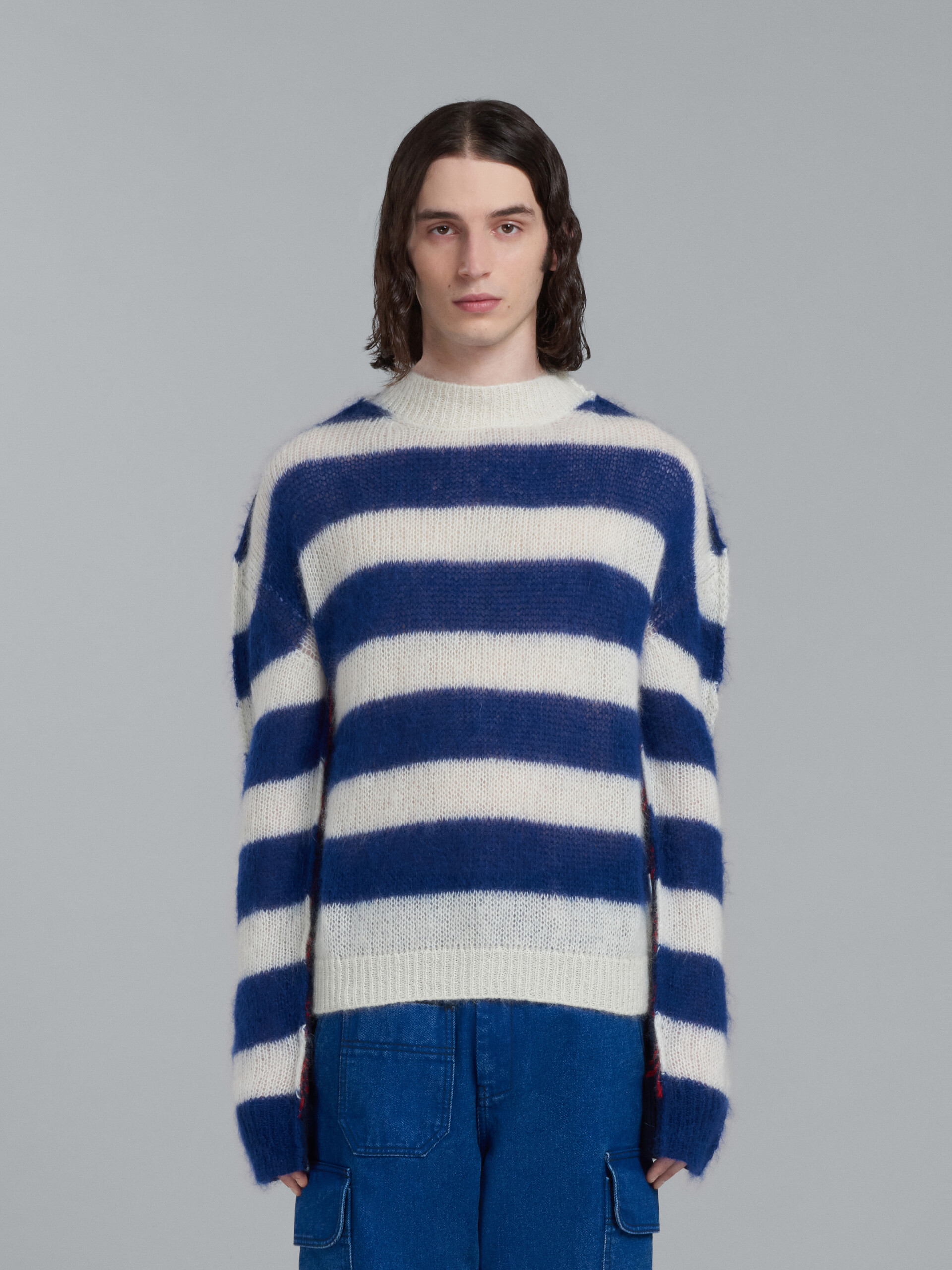 Mohair and wool sweater with multicolour stripes - Pullovers - Image 2