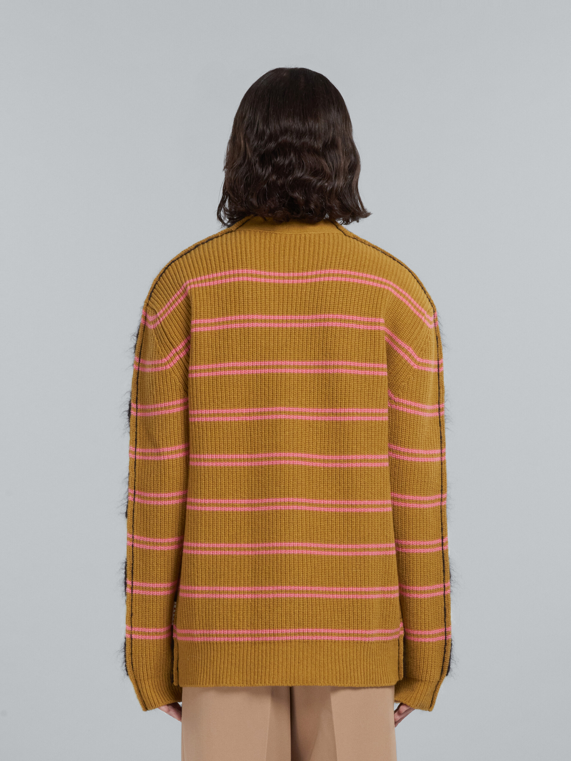 Mohair and wool cardigan with multicolour stripes - Pullovers - Image 3
