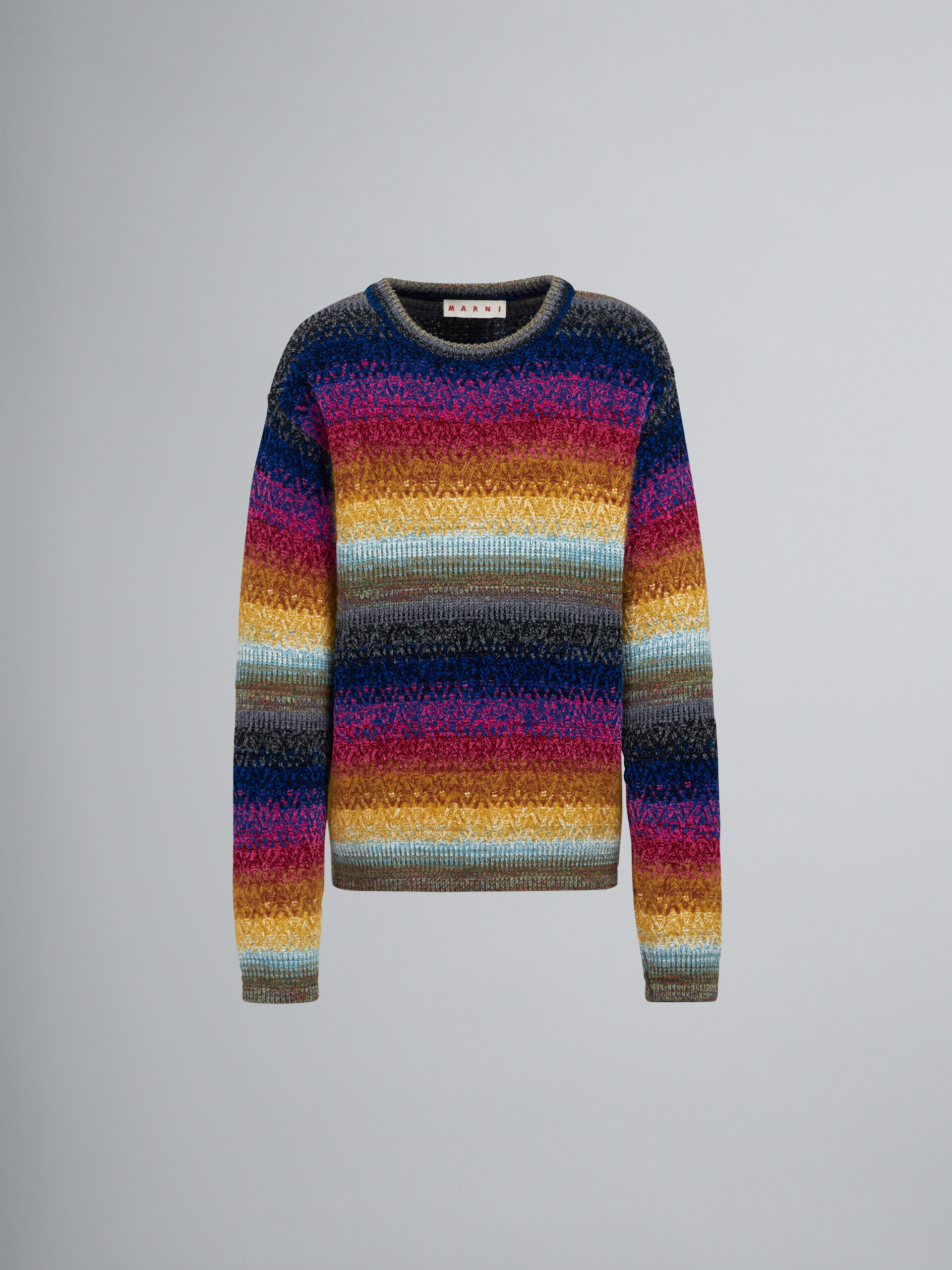 비스코스 울 크루넥 스웨터 - Pullovers - Image 1