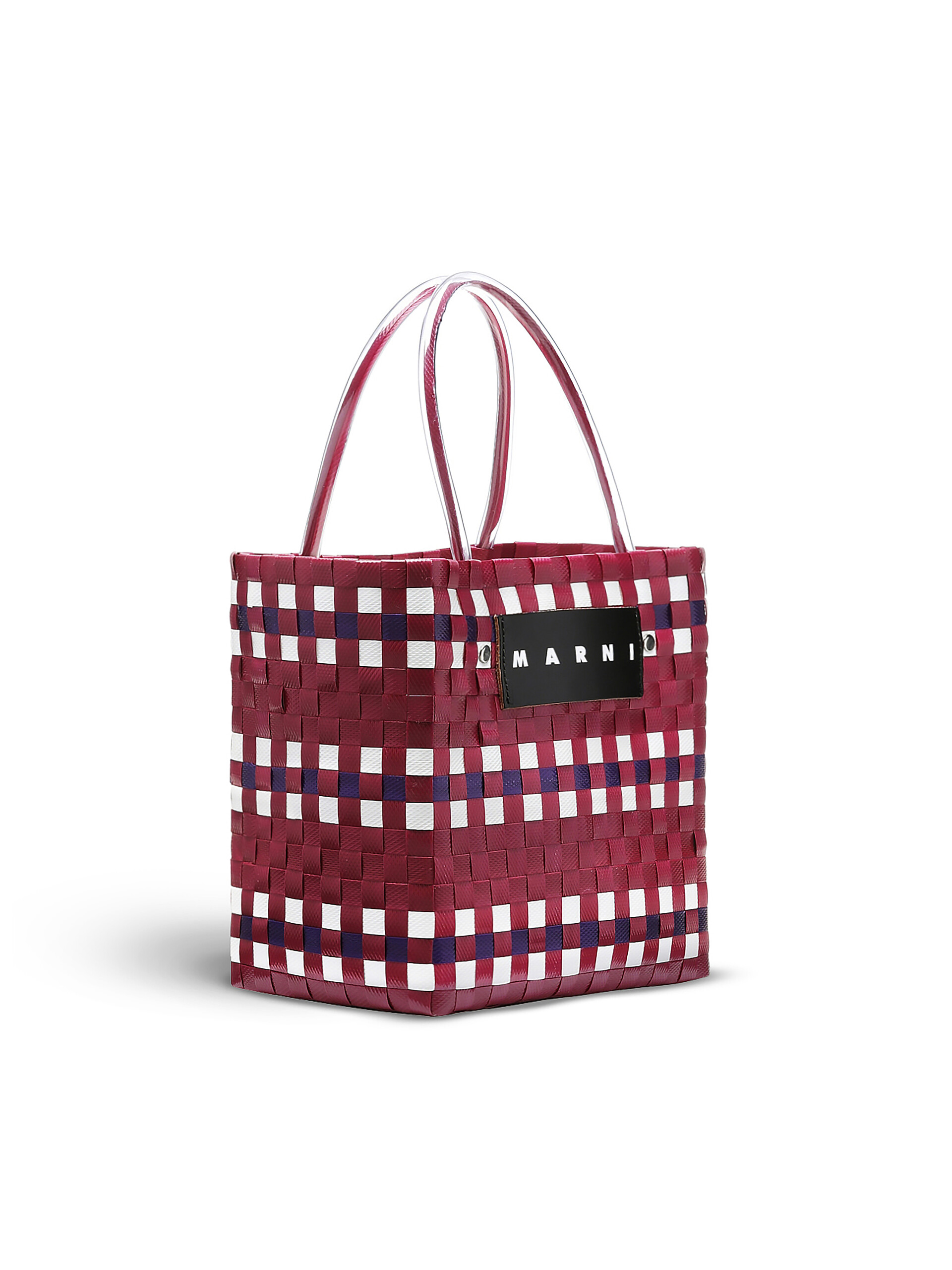 MARNI MARKET BASKET bag in pink woven material - Shopping Bags - Image 2