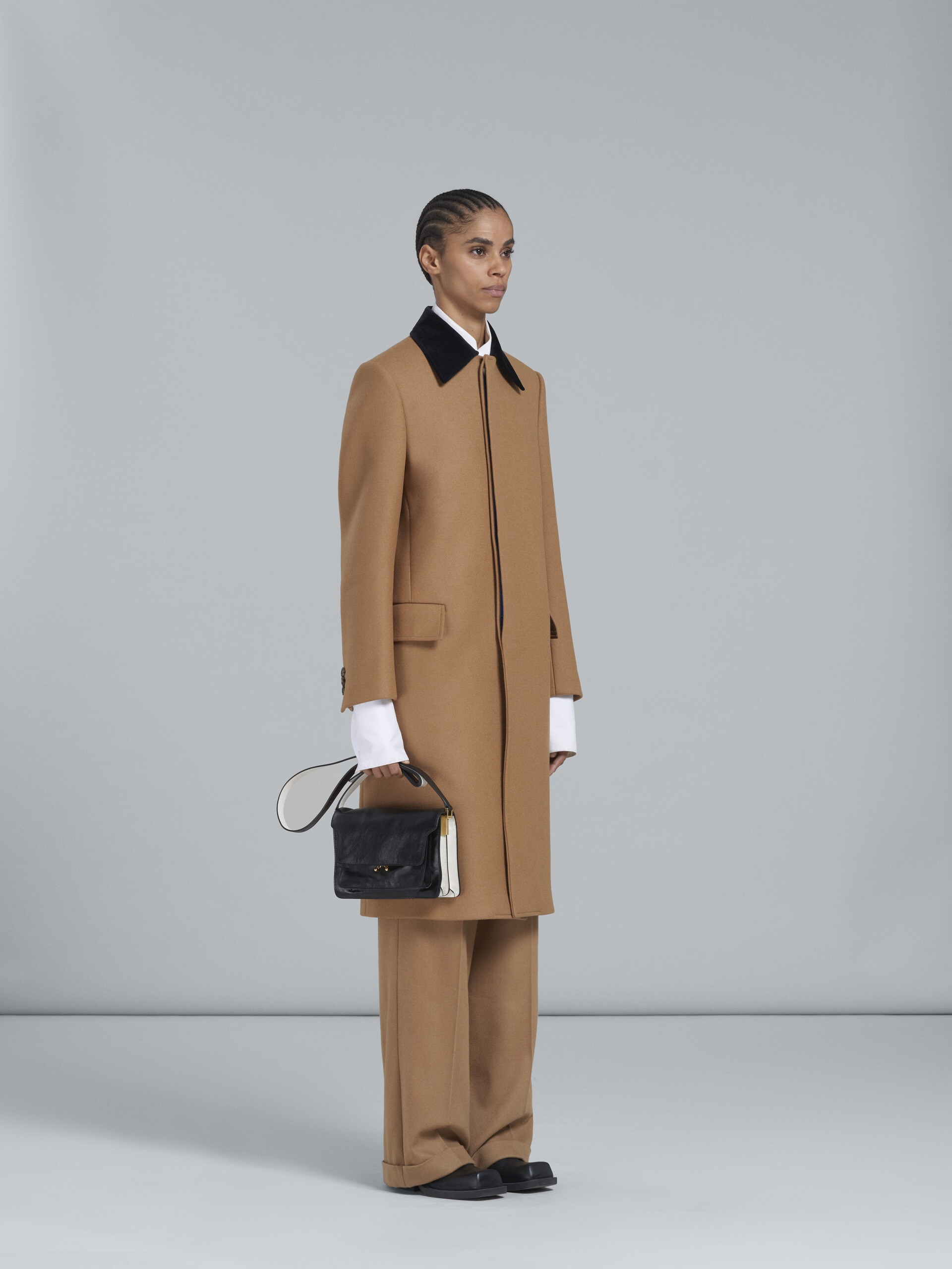 Brown wool coat with velvet collar - Coat - Image 6