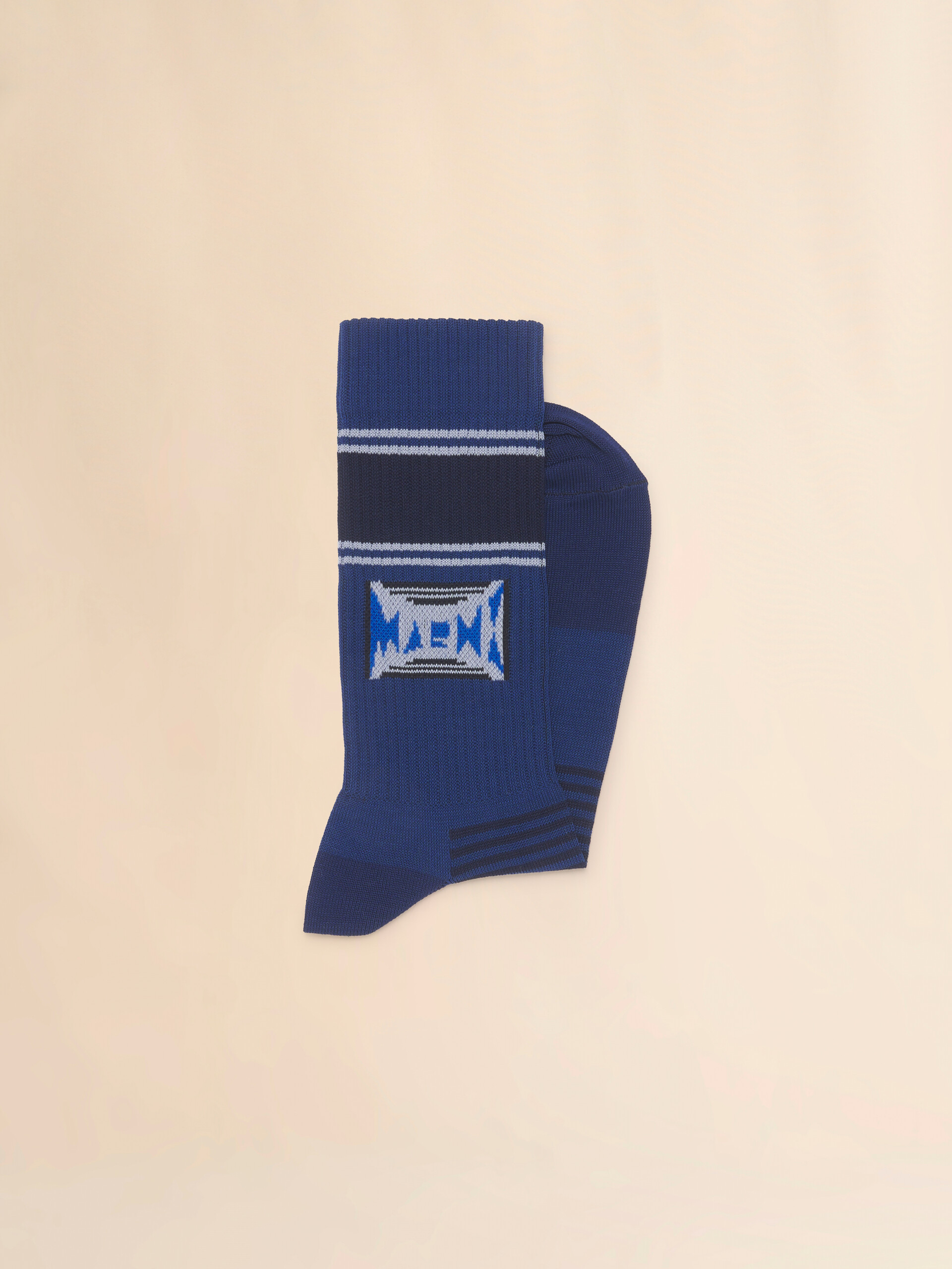 Green cotton socks with jacquard logo - Socks - Image 2