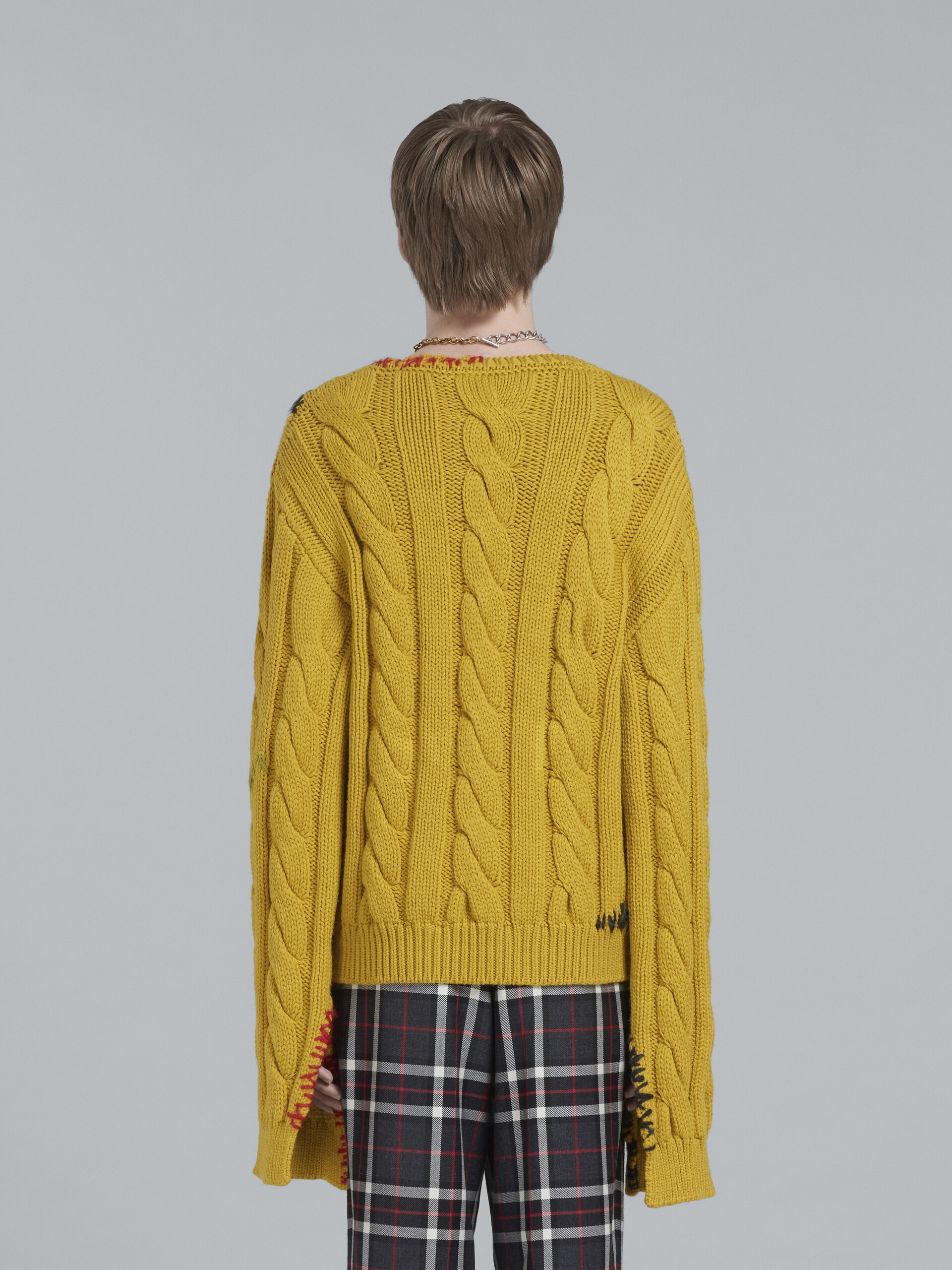 Cedar yellow cable-knit sweater - Pullovers - Image 3