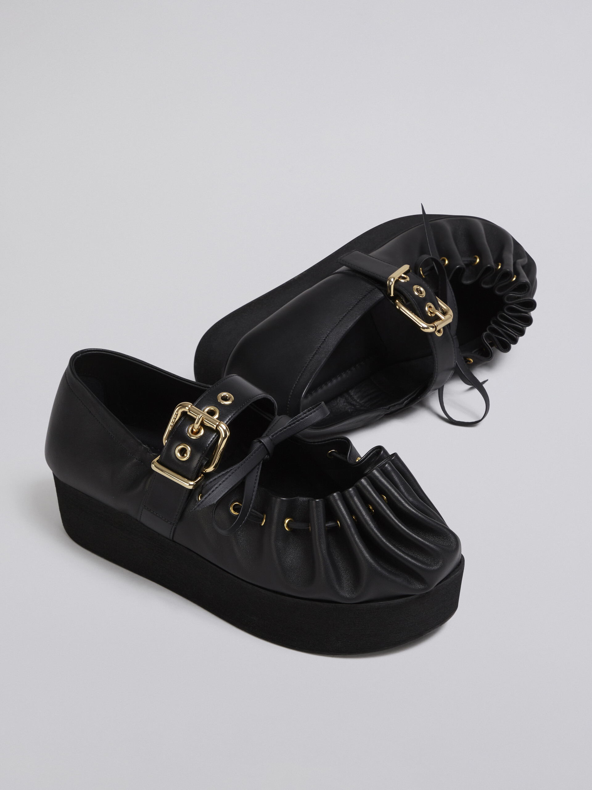 Nappa leather ballerina with rouched rounded captoe - Sandals - Image 5