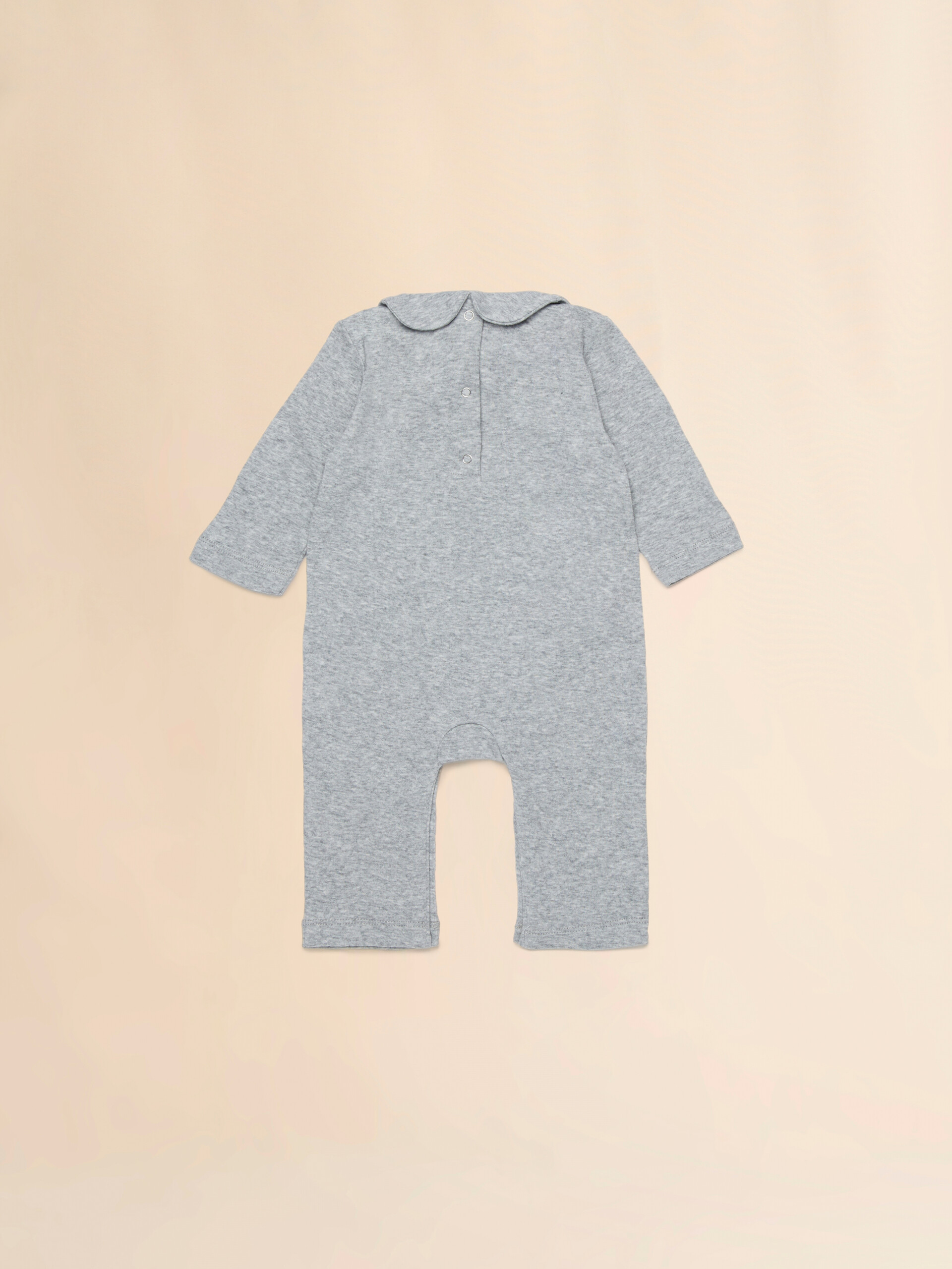Gray melange cotton romper with Robottini print - Pants - Image 2