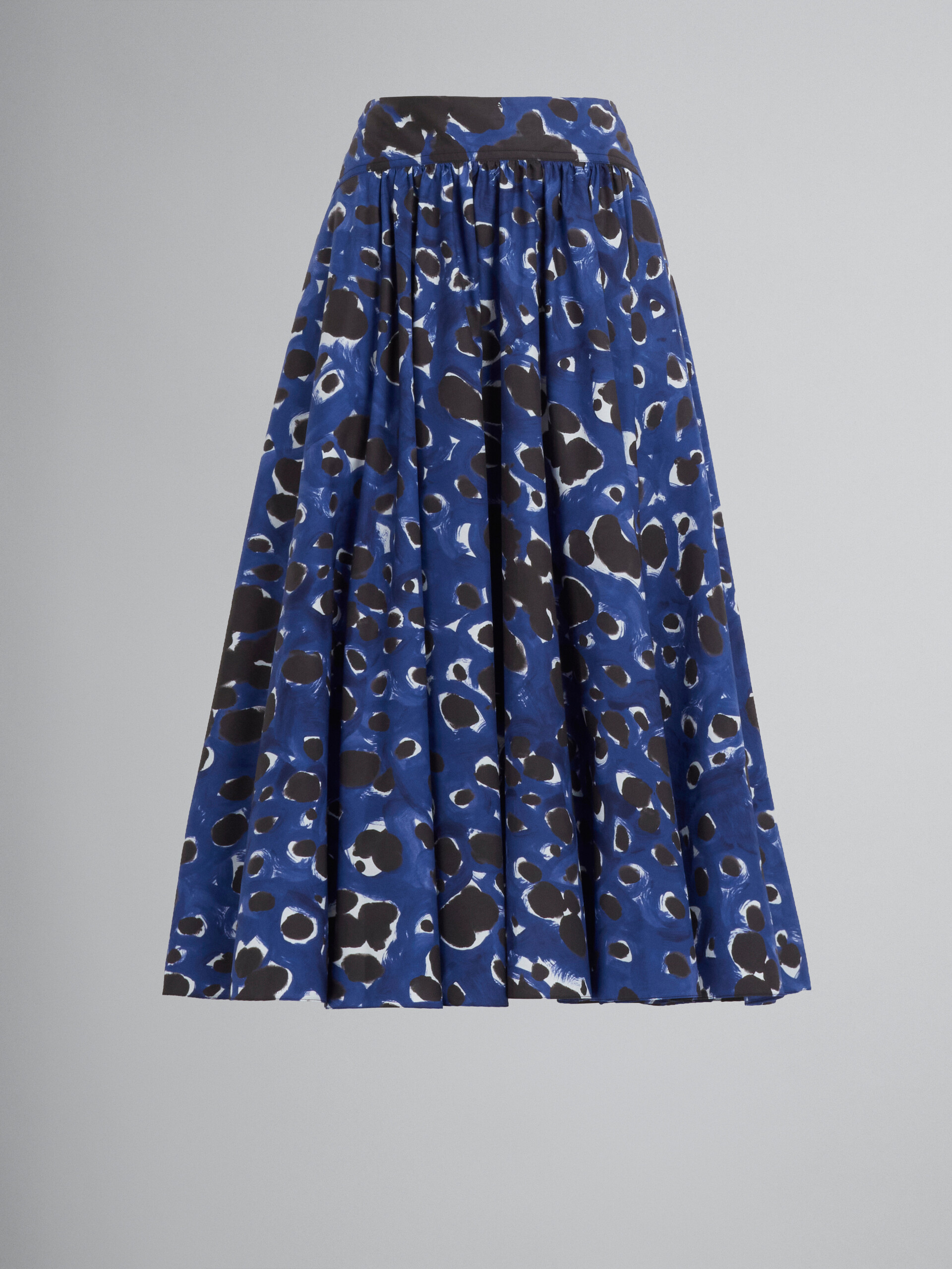 Blue Pop Dots print poplin full skirt - Skirts - Image 1
