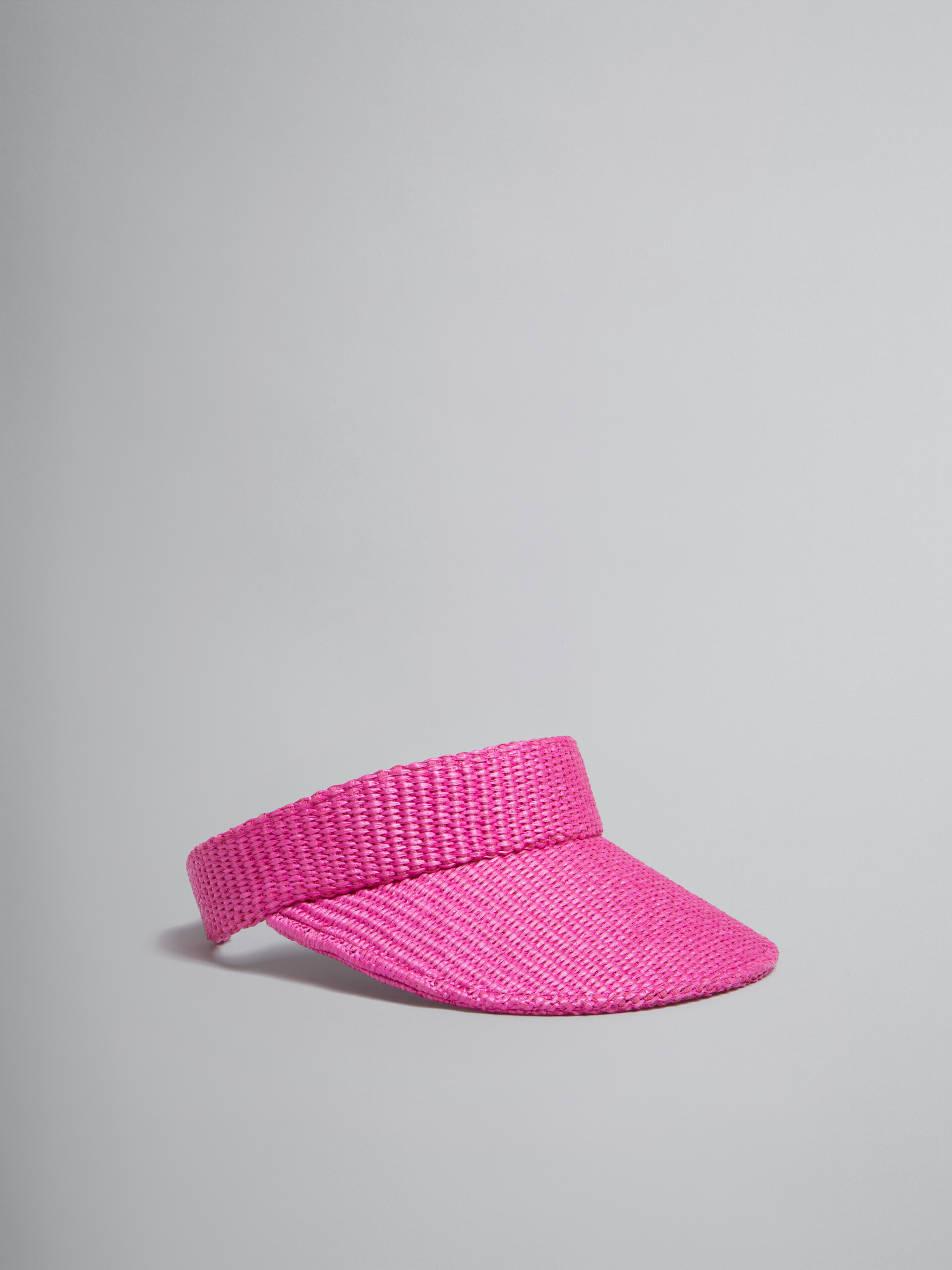 Marni x No Vacancy Inn - Fuchsia visor in raffia fabric - Hats - Image 1
