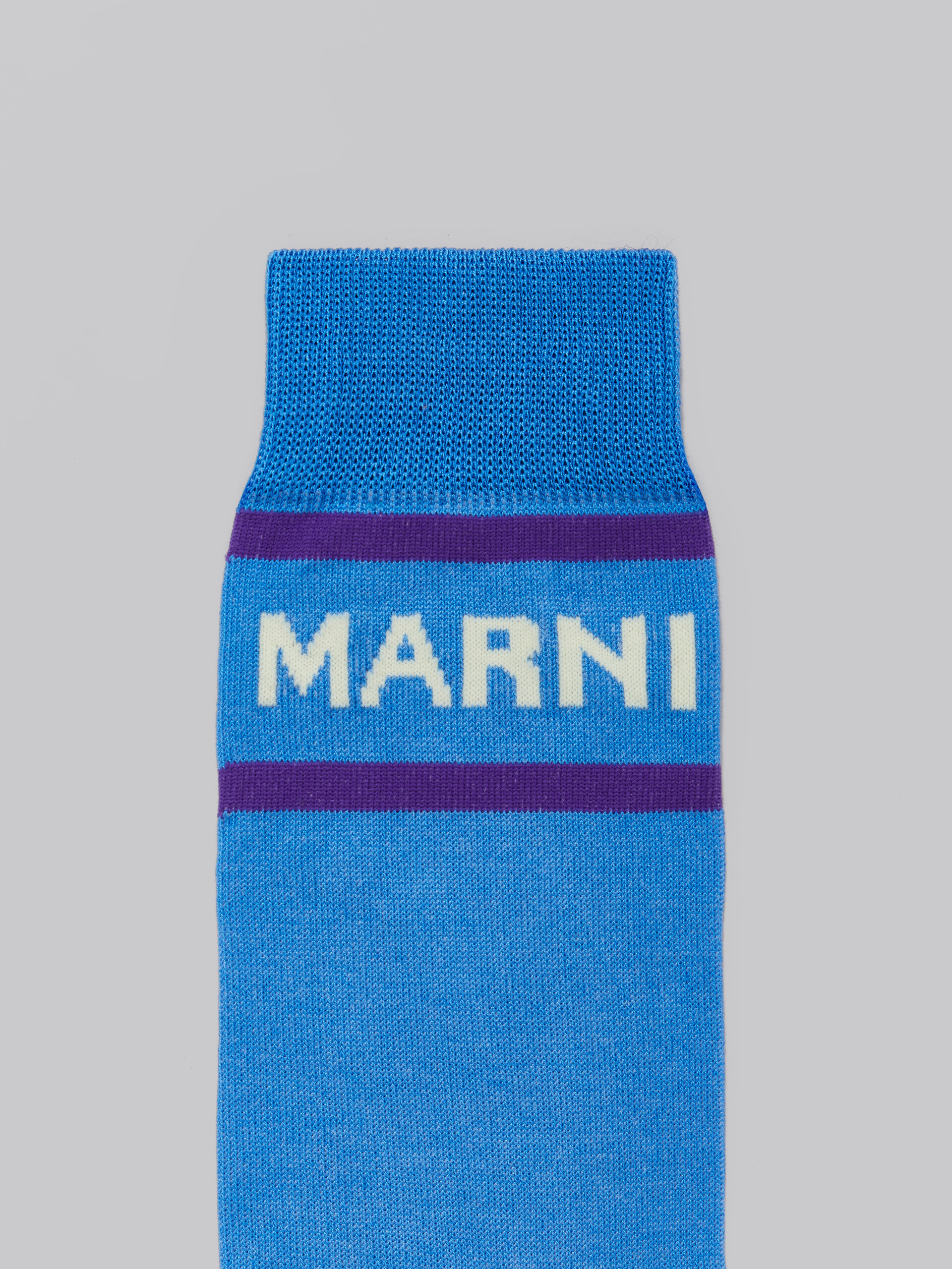 Blue socks with logo cuffs - Socks - Image 3