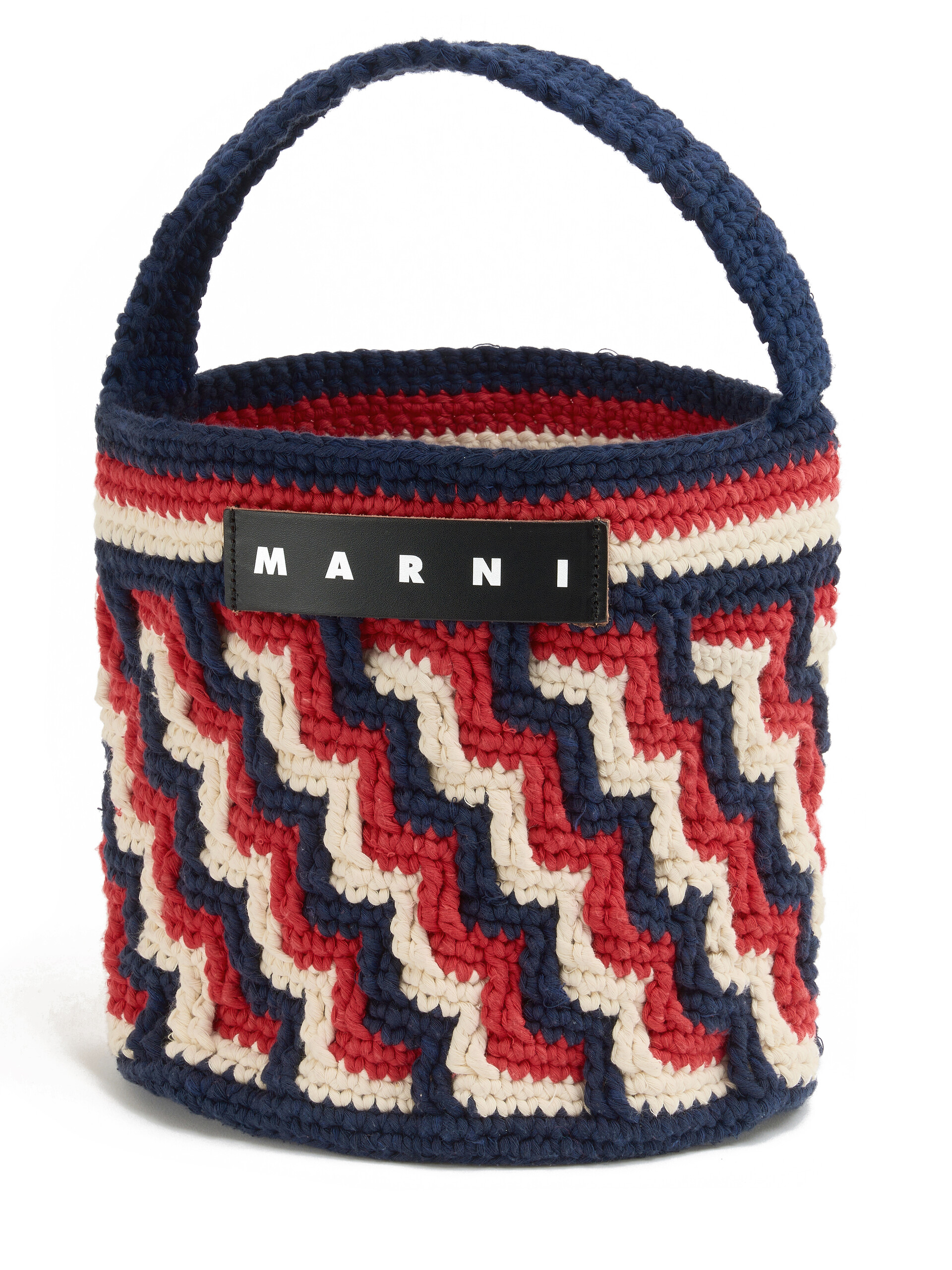 MARNI マーケット　ピクニックバッグ　ラズベリー MARNI マルニ バッグ ピクニックバスケット 編み込み かごバッグ