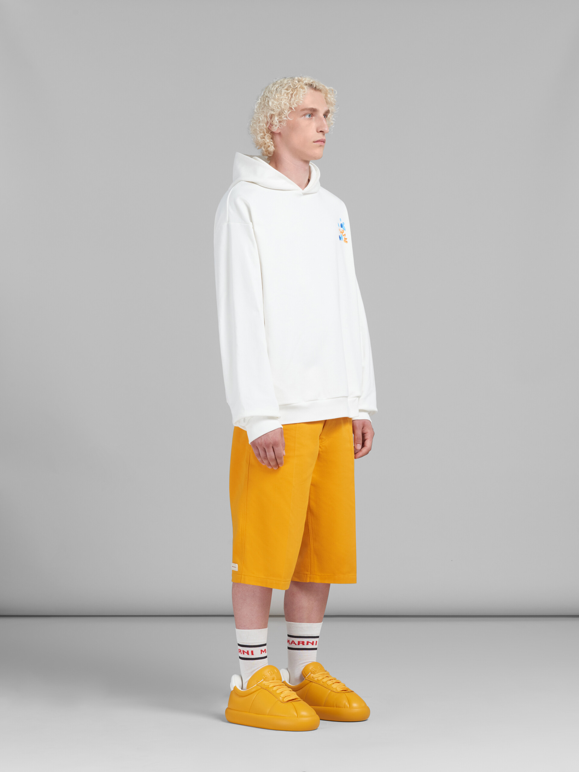 White bio cotton hoodie with Marni Dripping print - Sweaters - Image 5