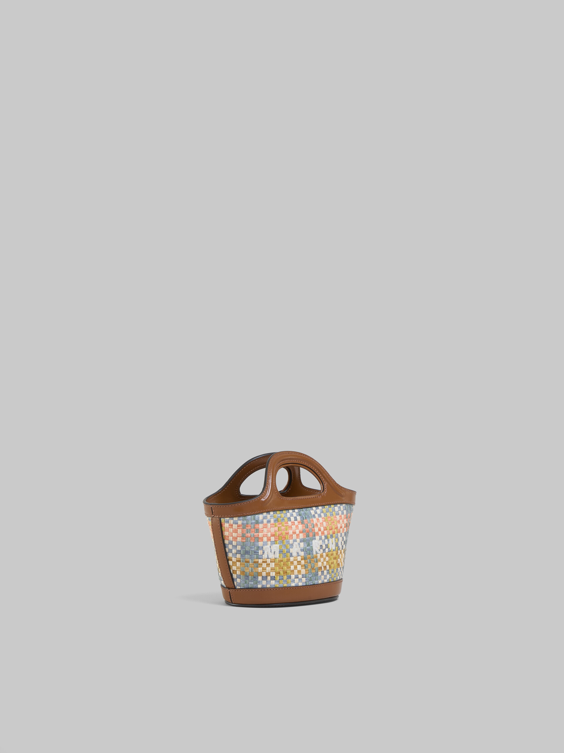 Brown leather and raffia-effect fabric Tropicalia Micro Bag - Handbags - Image 6