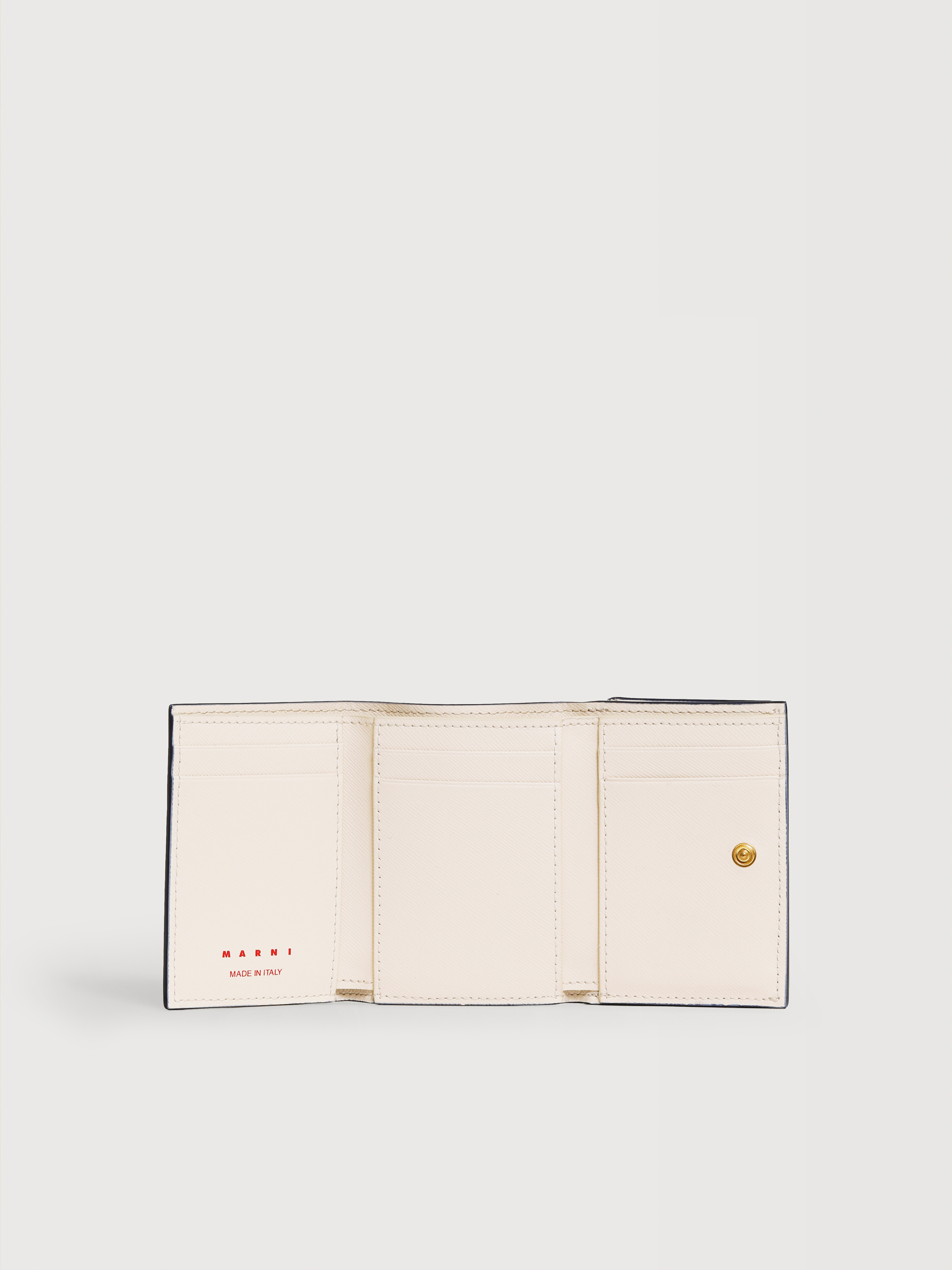 ホワイト サフィアーノレザー製三つ折りウォレット | Marni