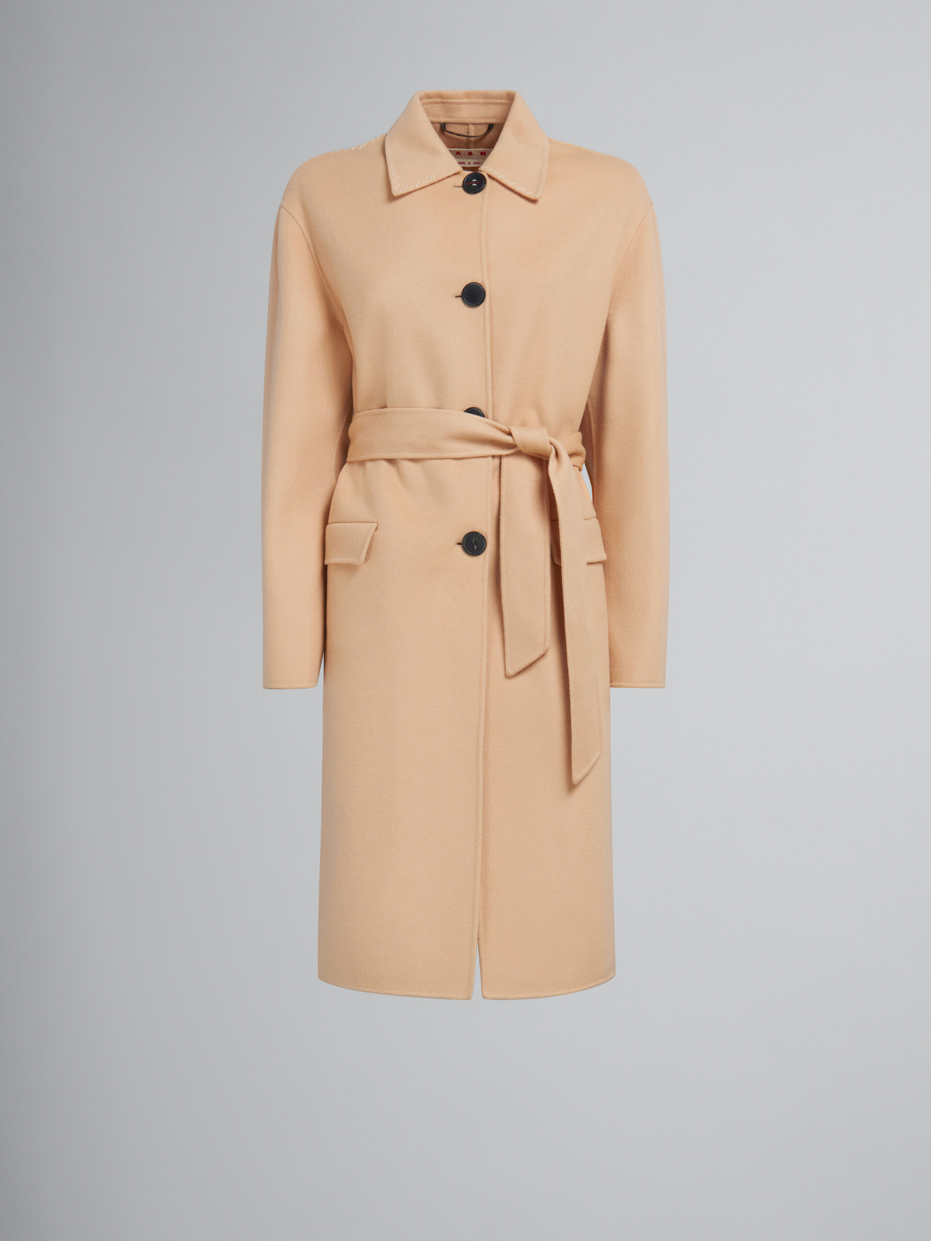 Camel wool and cashmere trench coat - Coats - Image 1