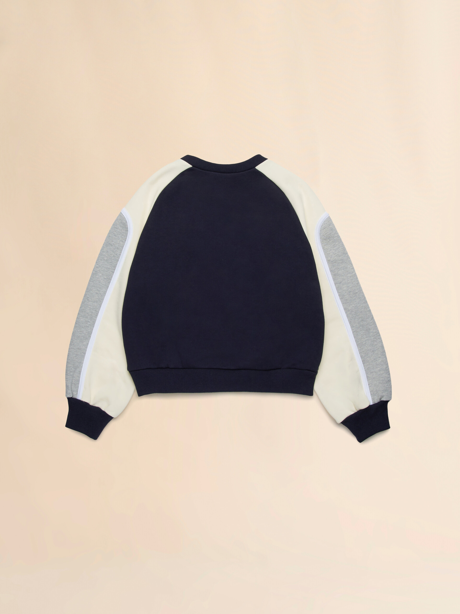 Sudadera de cuello redondo con detalles colorblock - Punto - Image 2