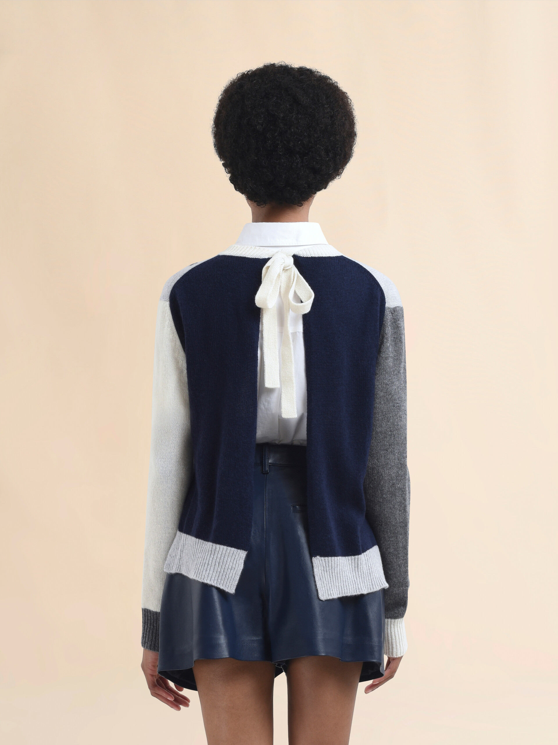 Grey colour block cashmere jumper with Marni Symbol - Pullovers - Image 3