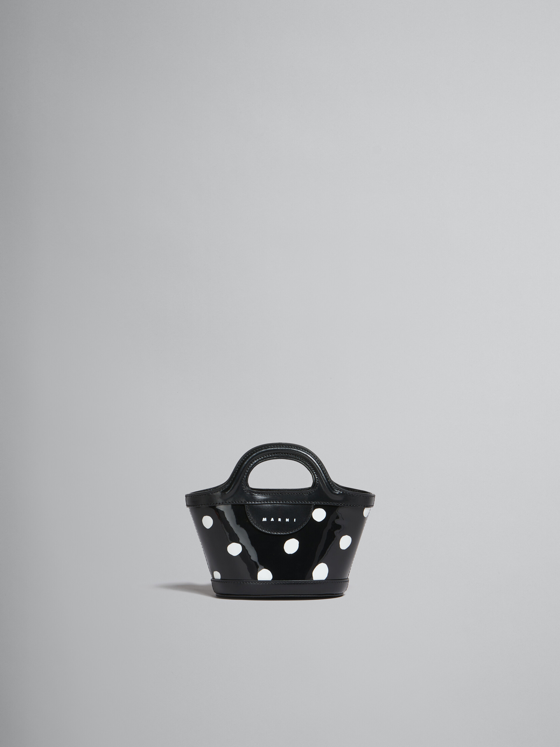 Black and white polka-dot patent leather Tropicalia Micro Bag - Handbags - Image 1