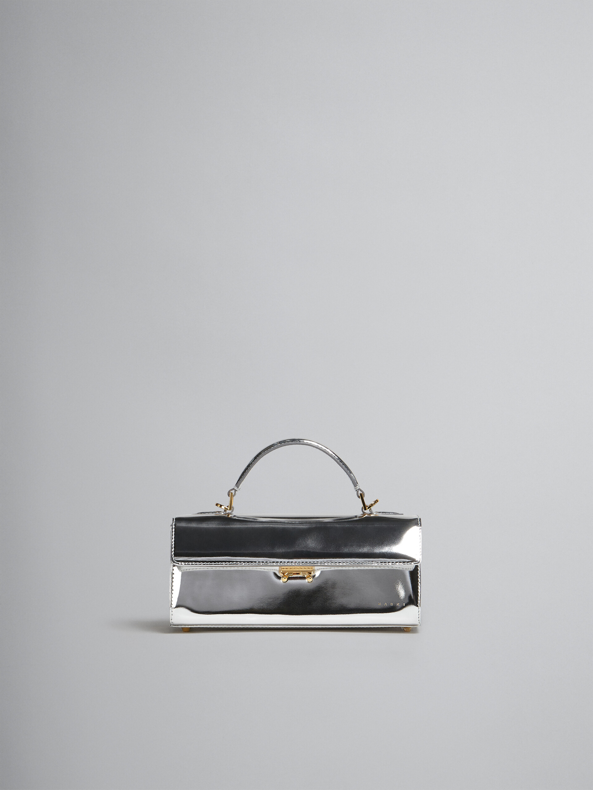 Relativity Medium Bag in silver mirrored leather - Handbags - Image 1