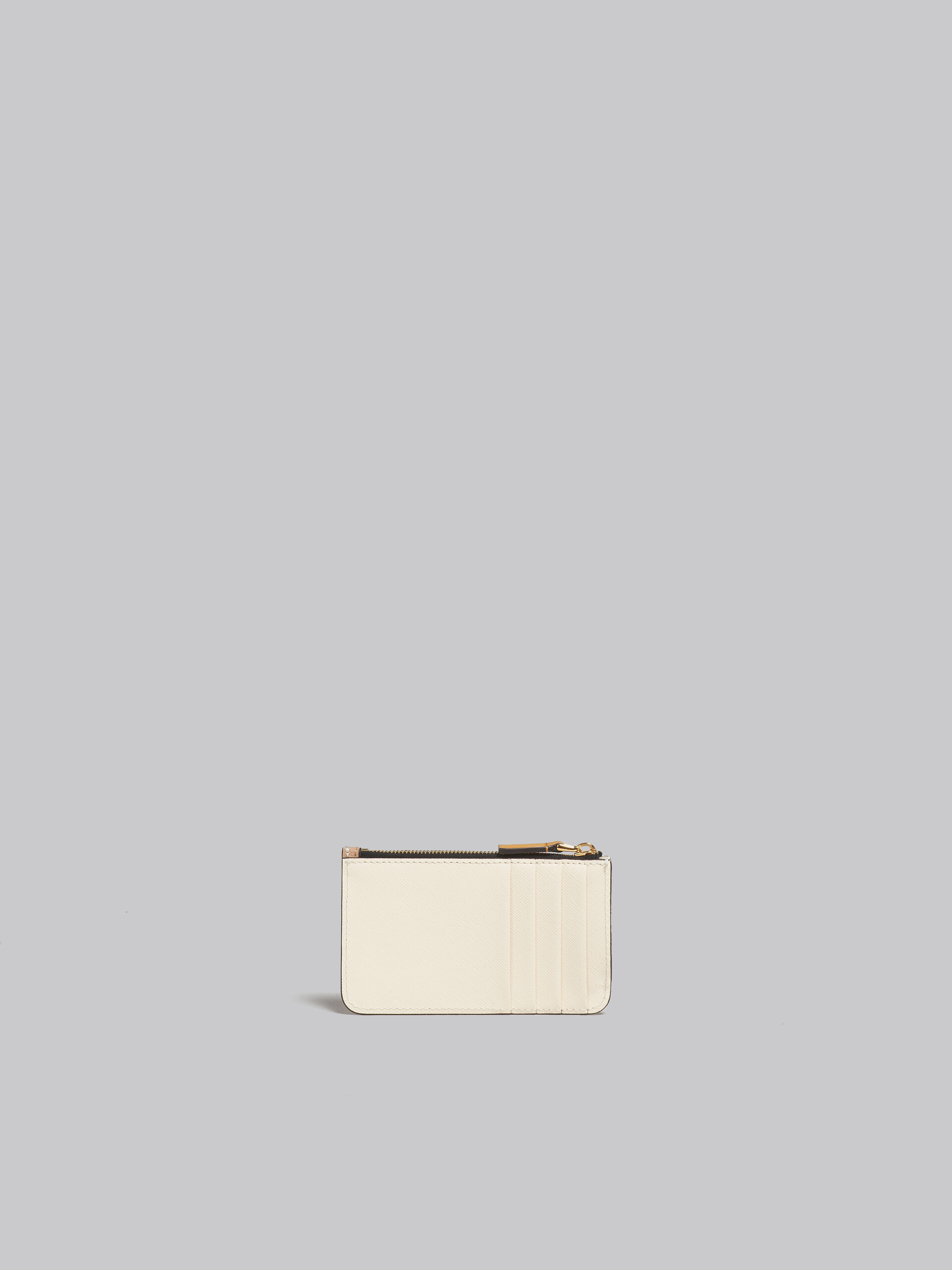 Light green white and brown saffiano leather card case - Wallets - Image 3