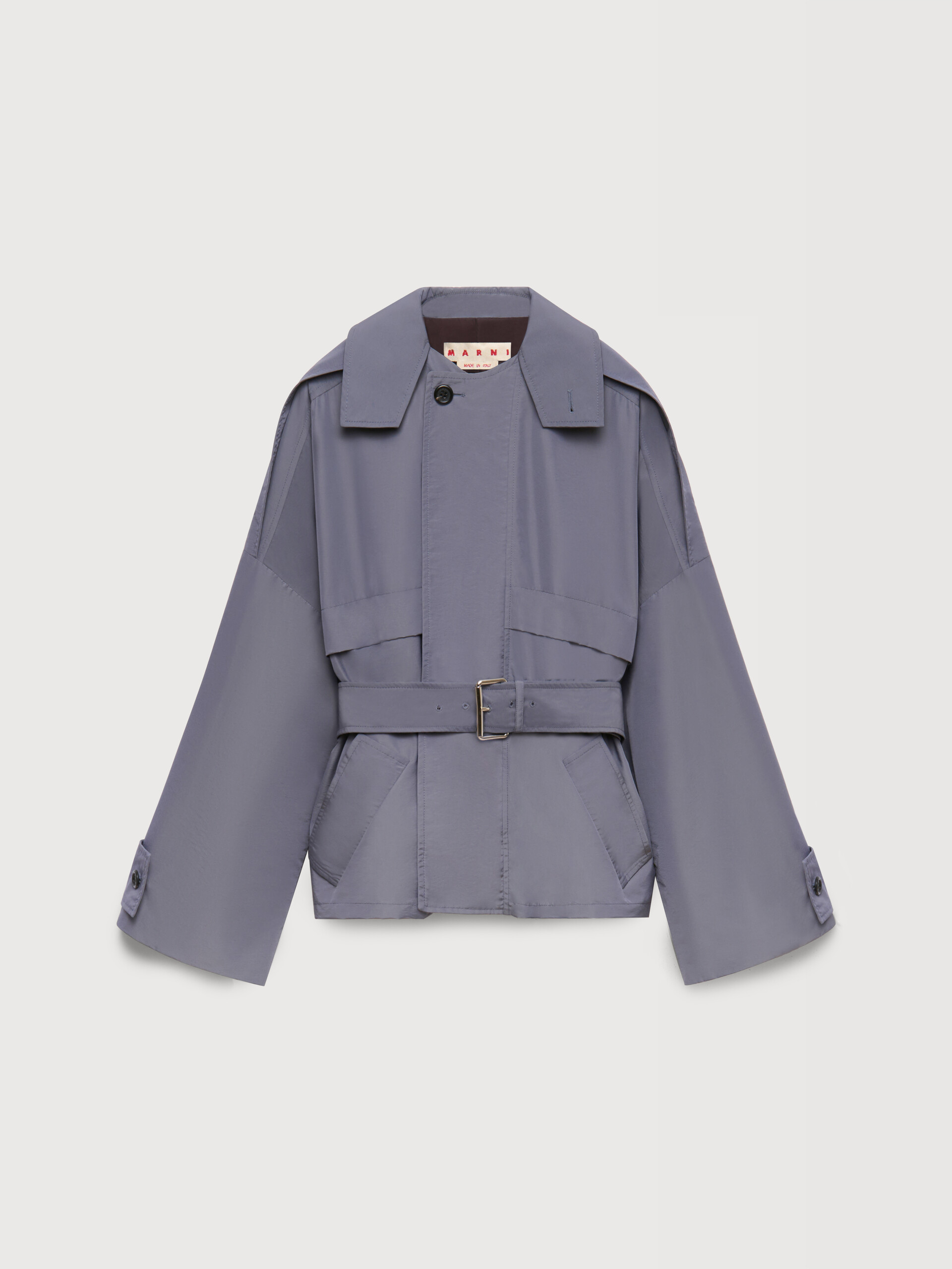 Grey nylon blouson with belt - Jackets - Image 1