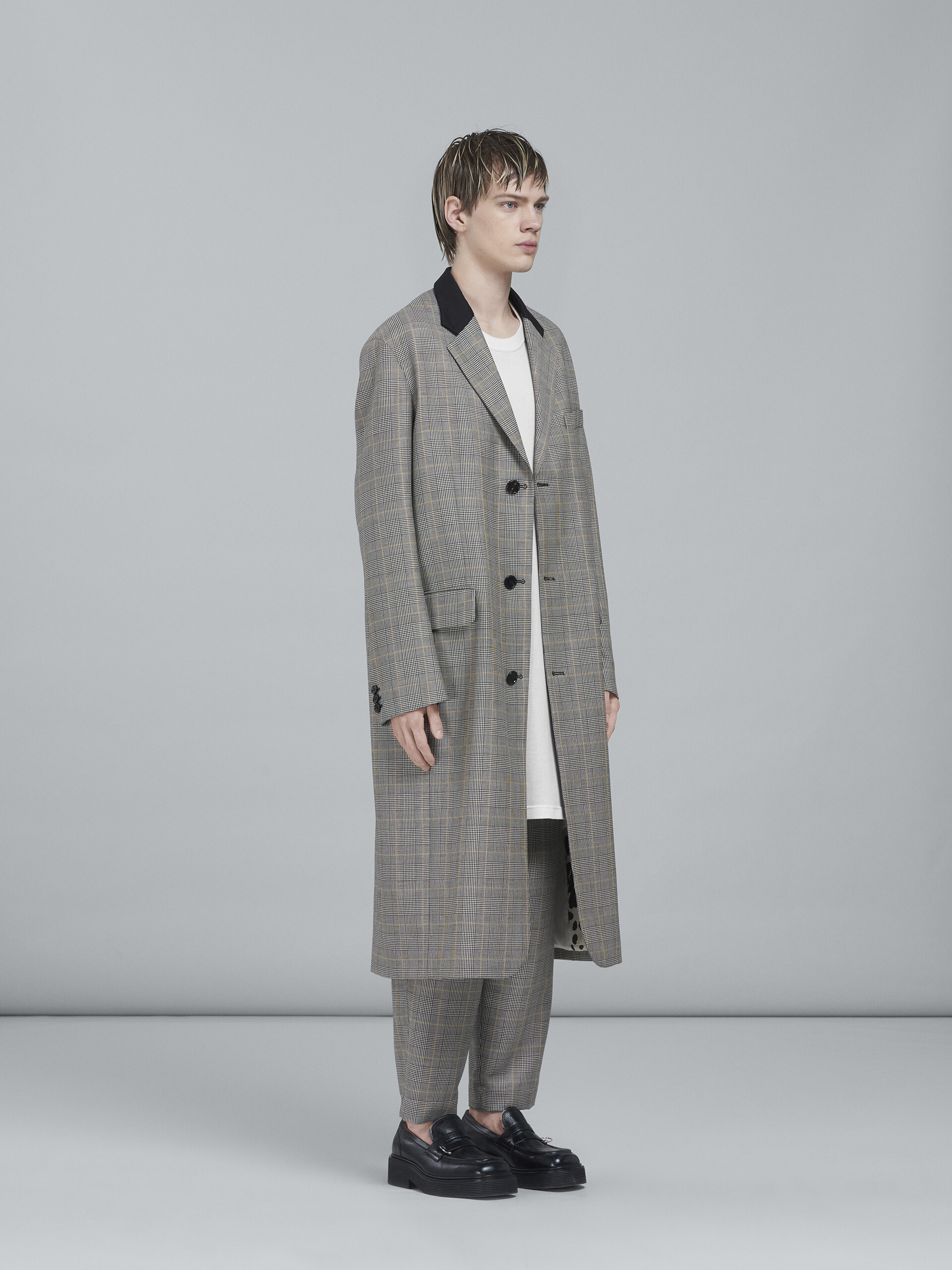 Cappotto lungo in lana Principe di Galles reversibile - Cappotti - Image 6