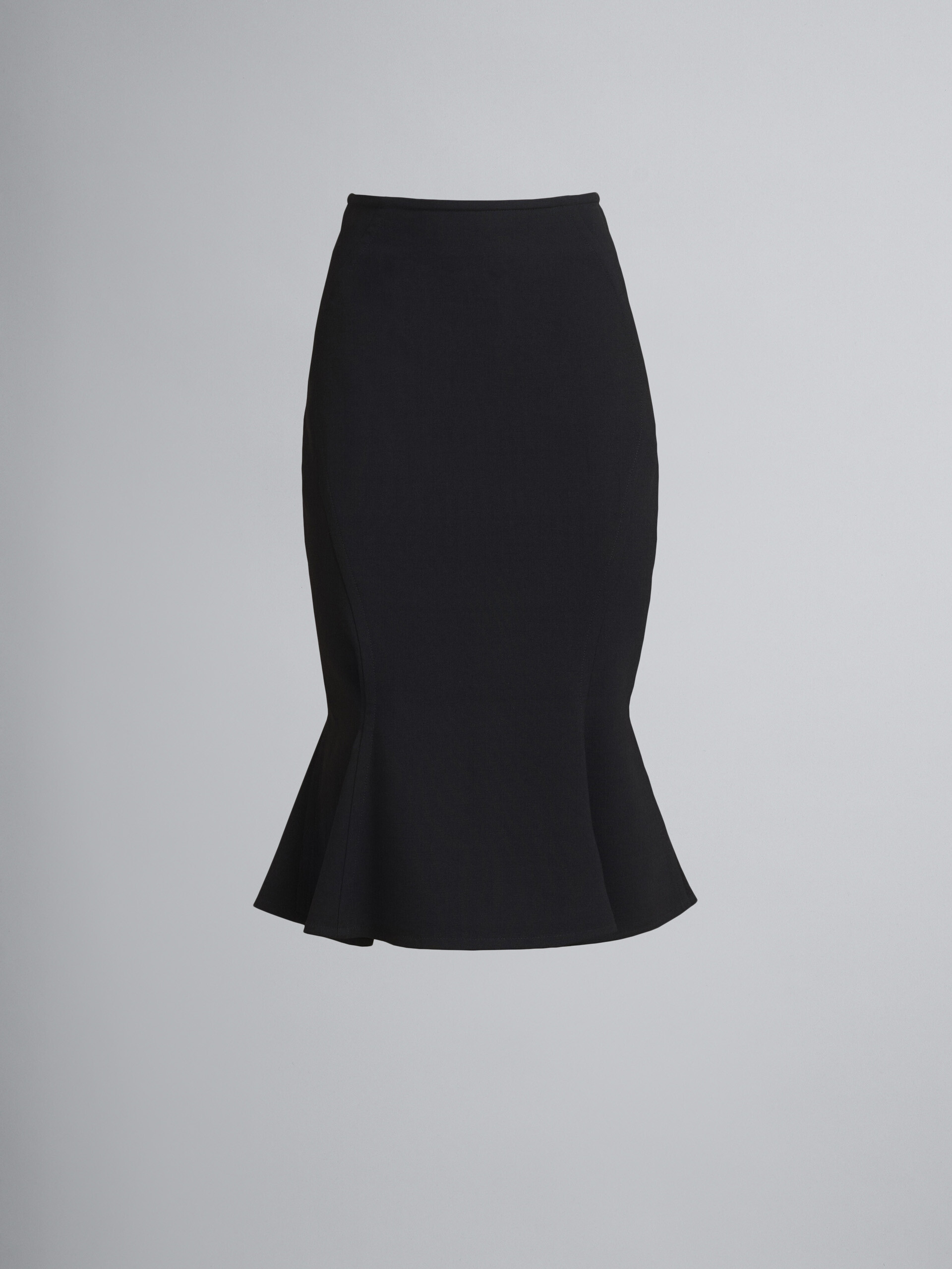 Double wool crepe godet skirt - Skirts - Image 1