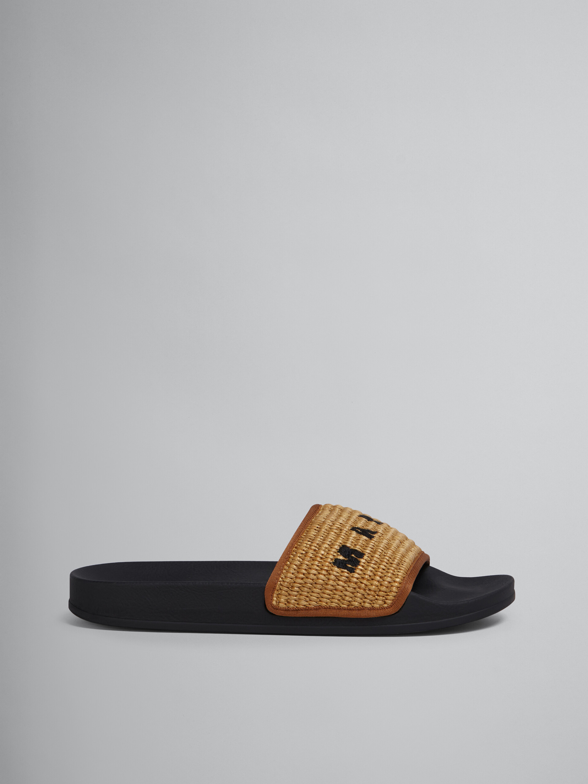 Brown raffia sandal - Sandals - Image 1