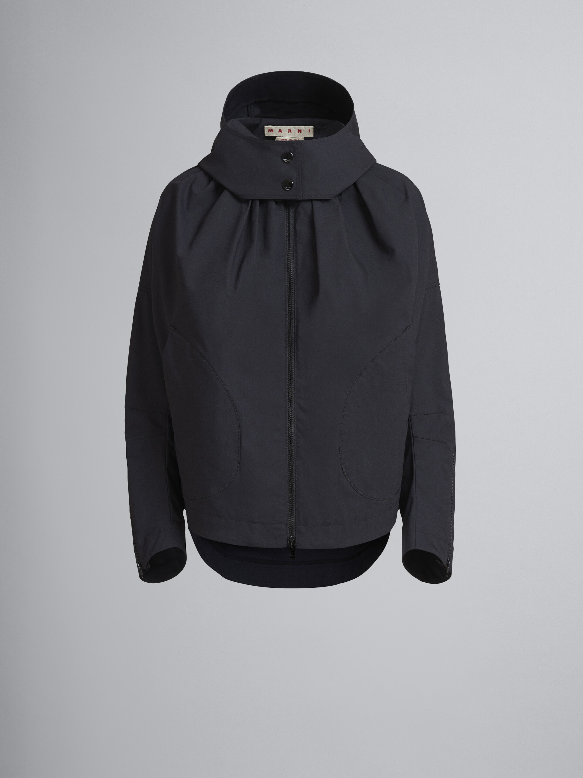 Technical cotton jacket with kimono sleeves and hood - Jackets - Image 1