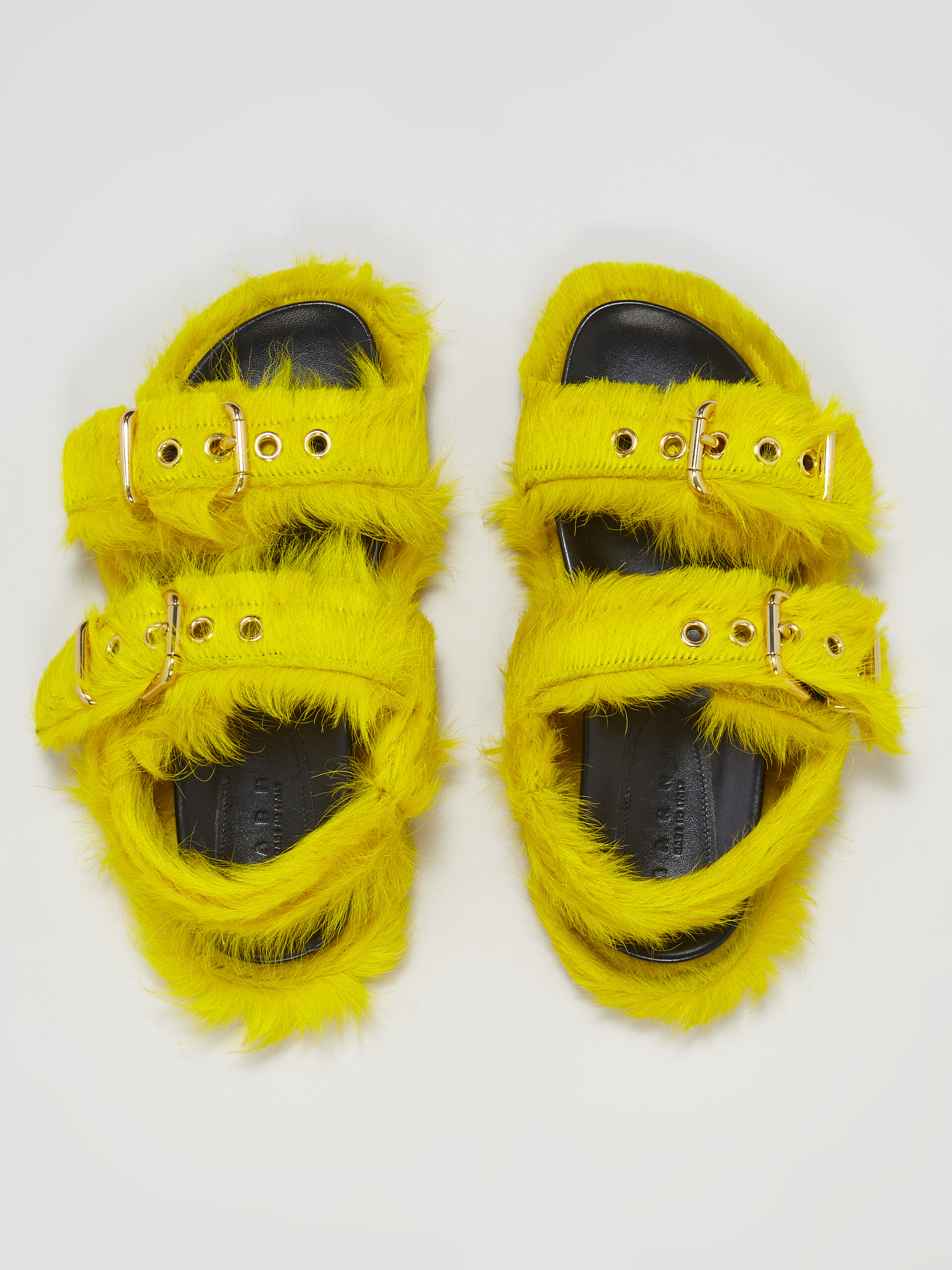 Yellow Fussbett in long calf hair - Sandals - Image 4