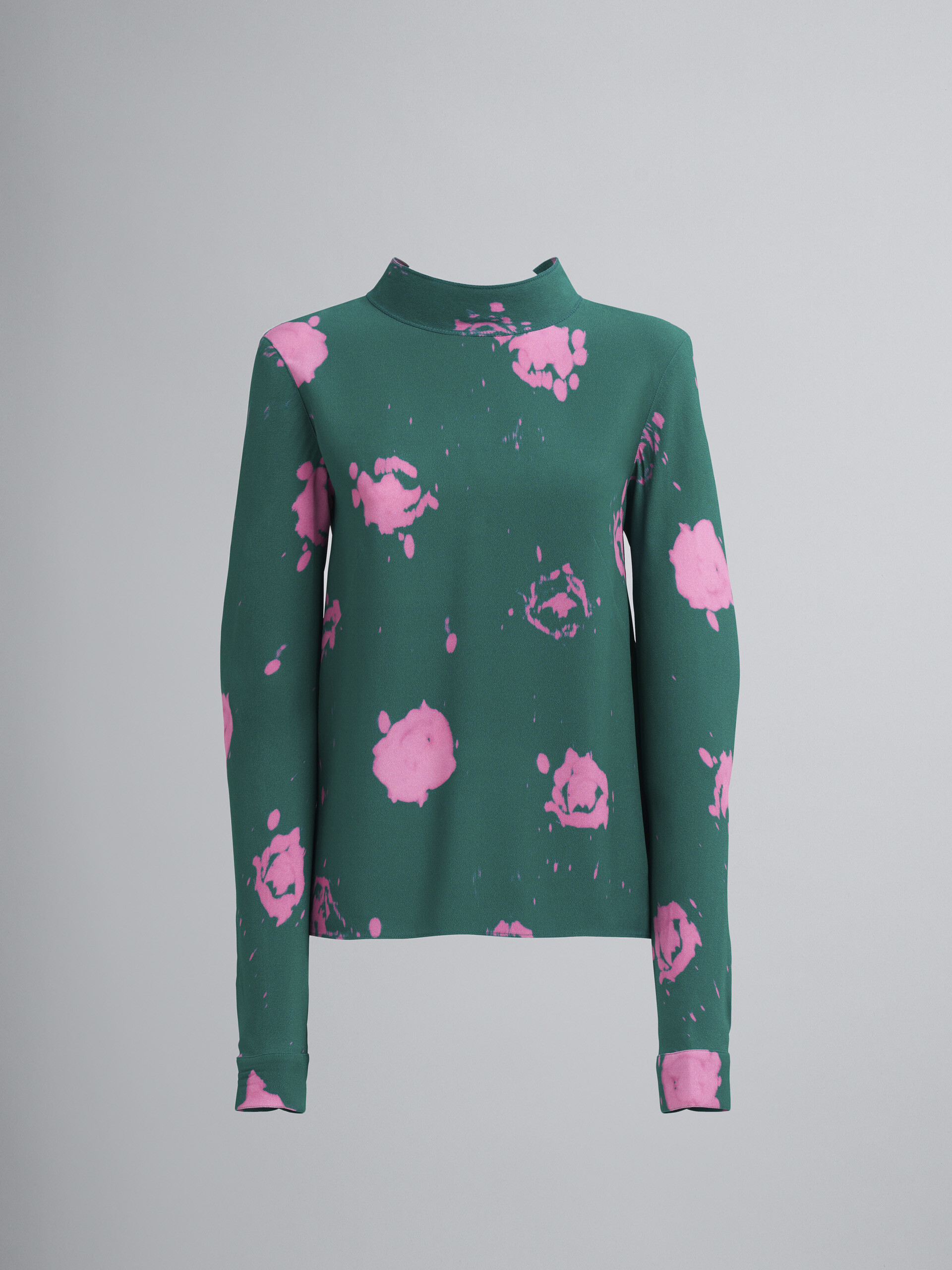 Blusa in sablé di viscosa stampa Faded Roses - Camicie - Image 1