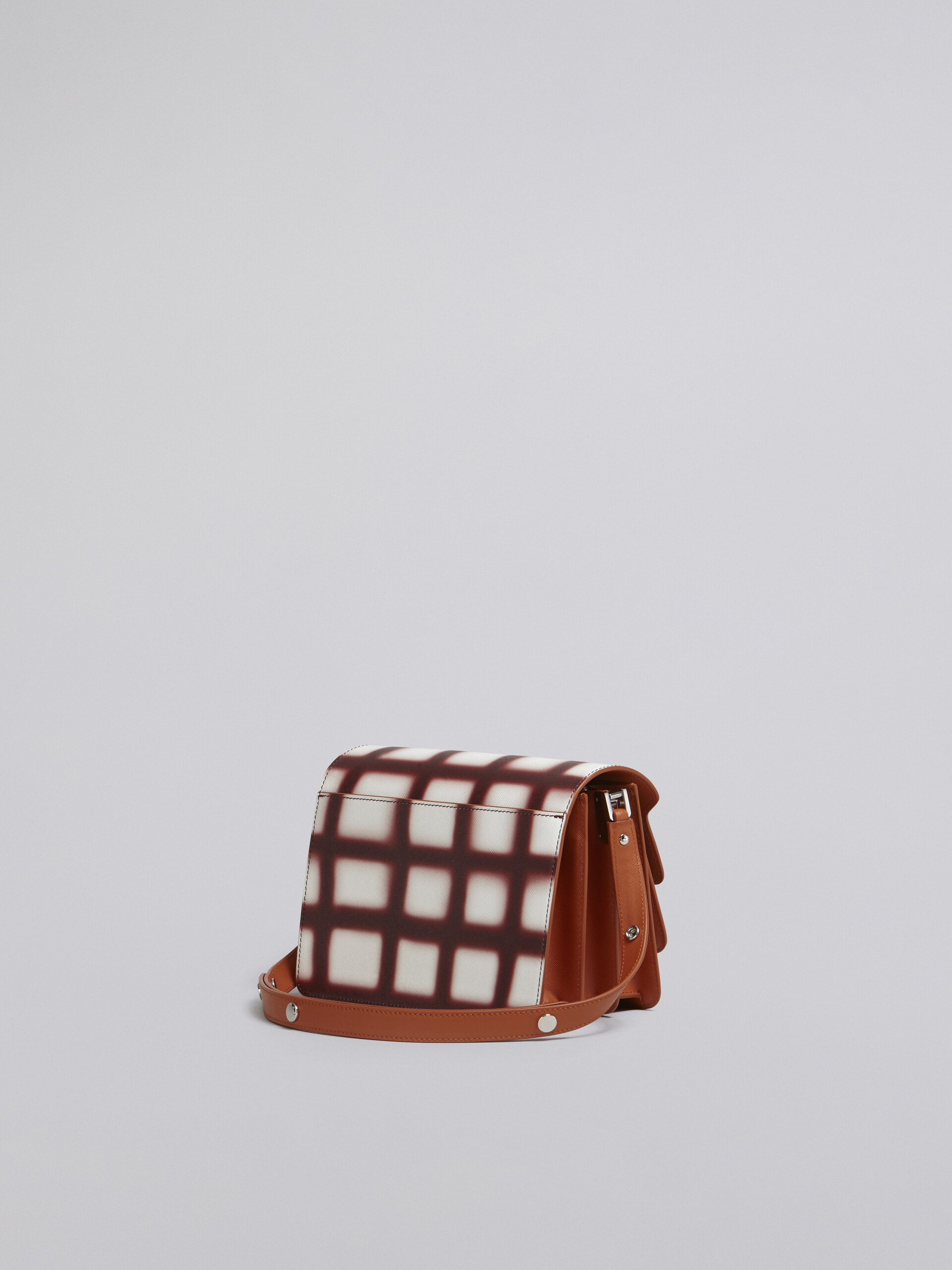 Medium TRUNK bag in check printed saffiano calf - Shoulder Bags - Image 3