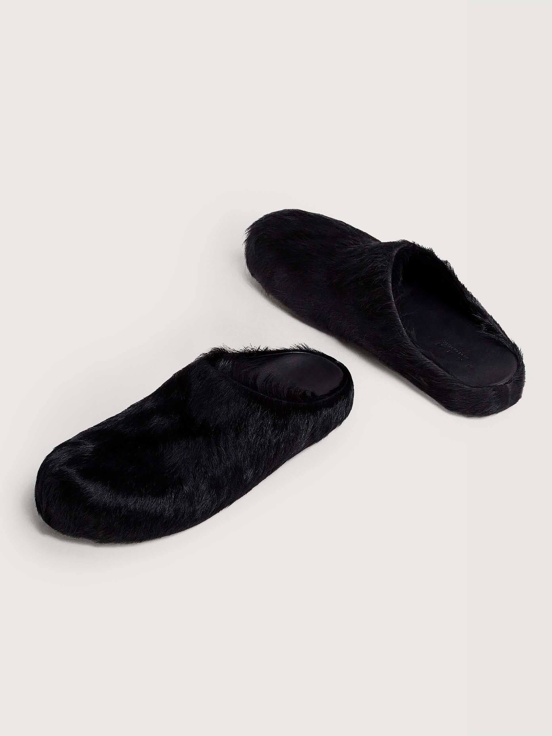 Blue long hair calfskin Fussbett sabot - Clogs - Image 5