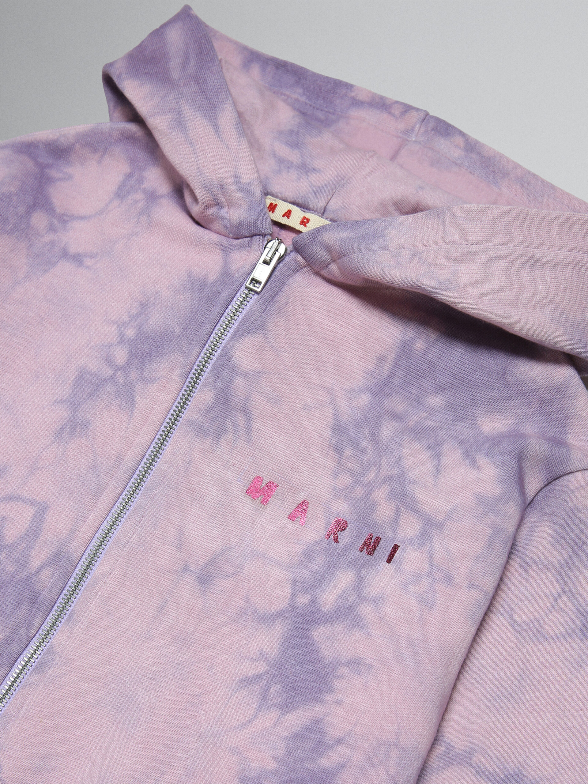 Lavender tie-dye hoodie with metallic logo prints - Sweaters - Image 3