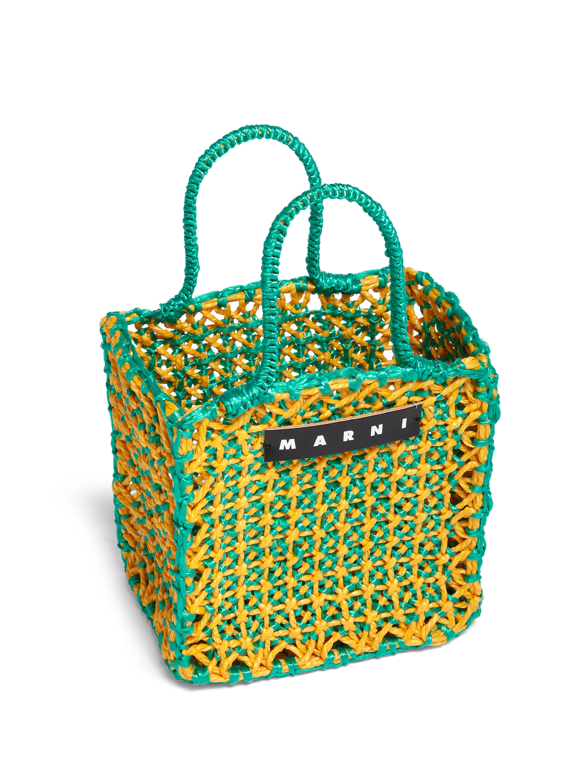 MARNI MARKET JURTA small bag in green and yellow crochet - Shopping Bags - Image 4