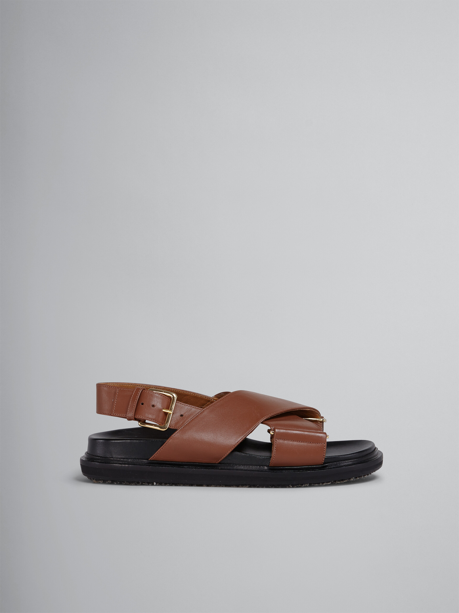 Fußbett-Sandale aus braunem Leder - Sandalen - Image 1